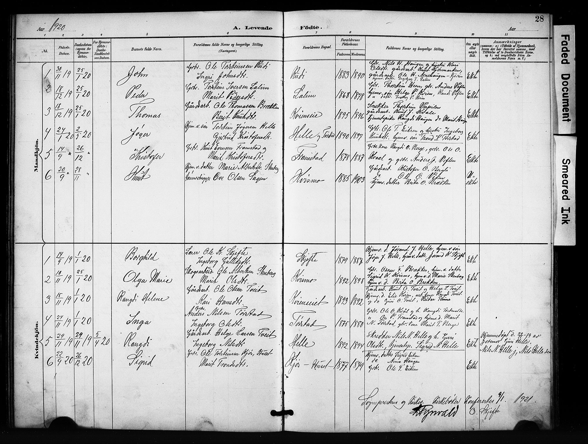 Vang prestekontor, Valdres, SAH/PREST-140/H/Hb/L0007: Parish register (copy) no. 7, 1893-1924, p. 28