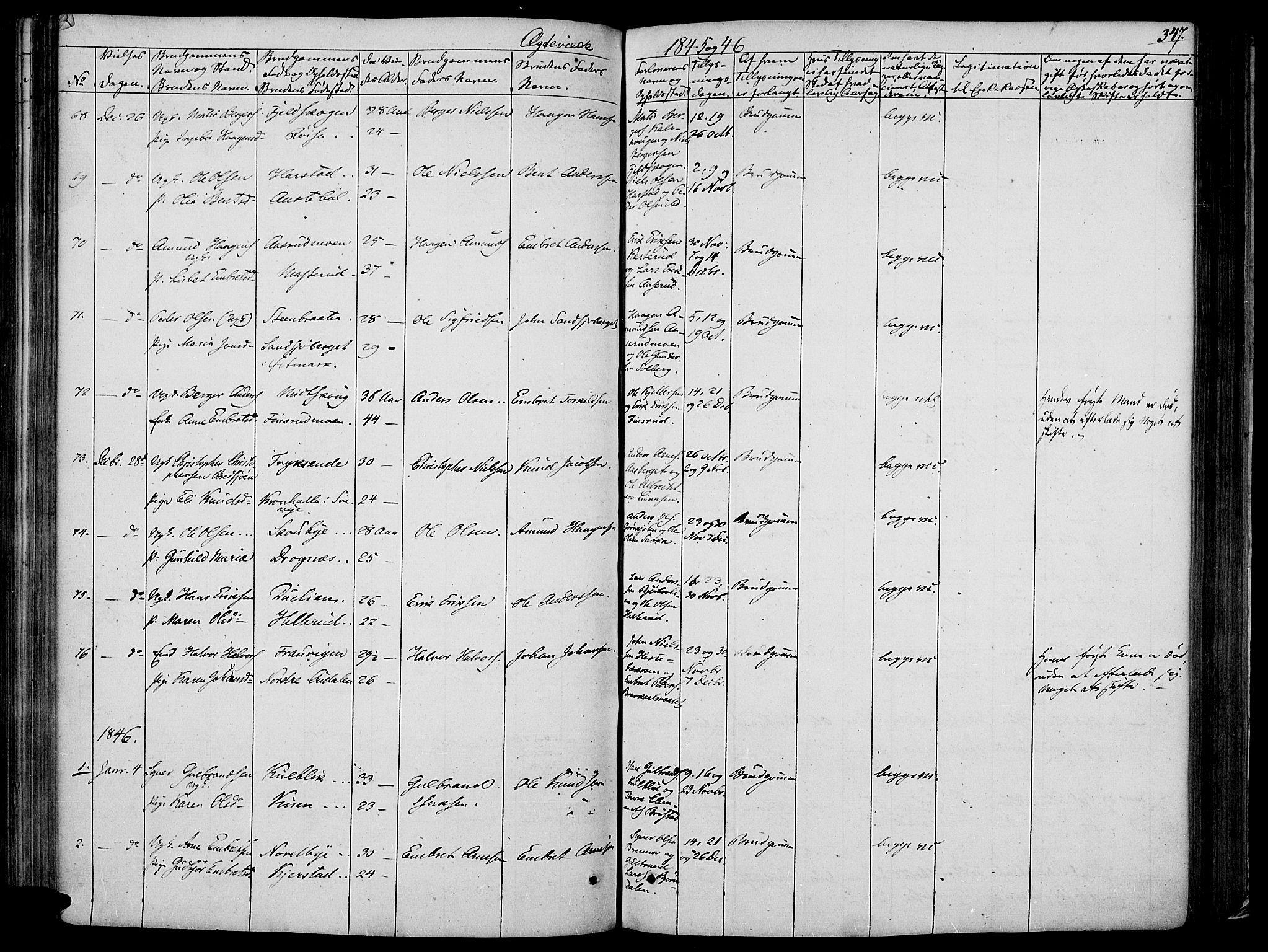 Vinger prestekontor, AV/SAH-PREST-024/H/Ha/Haa/L0008: Parish register (official) no. 8, 1839-1847, p. 347