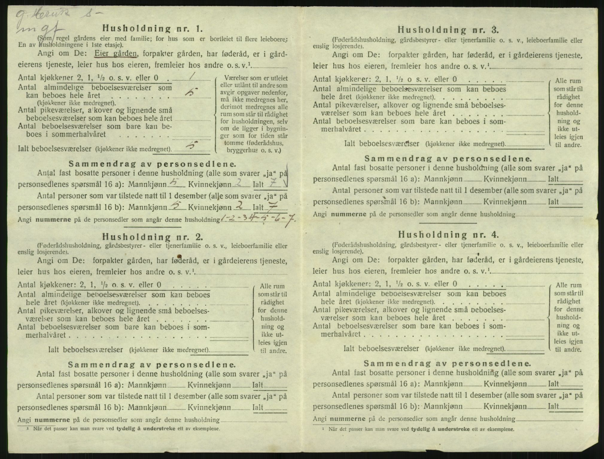 SAK, 1920 census for Landvik, 1920, p. 837