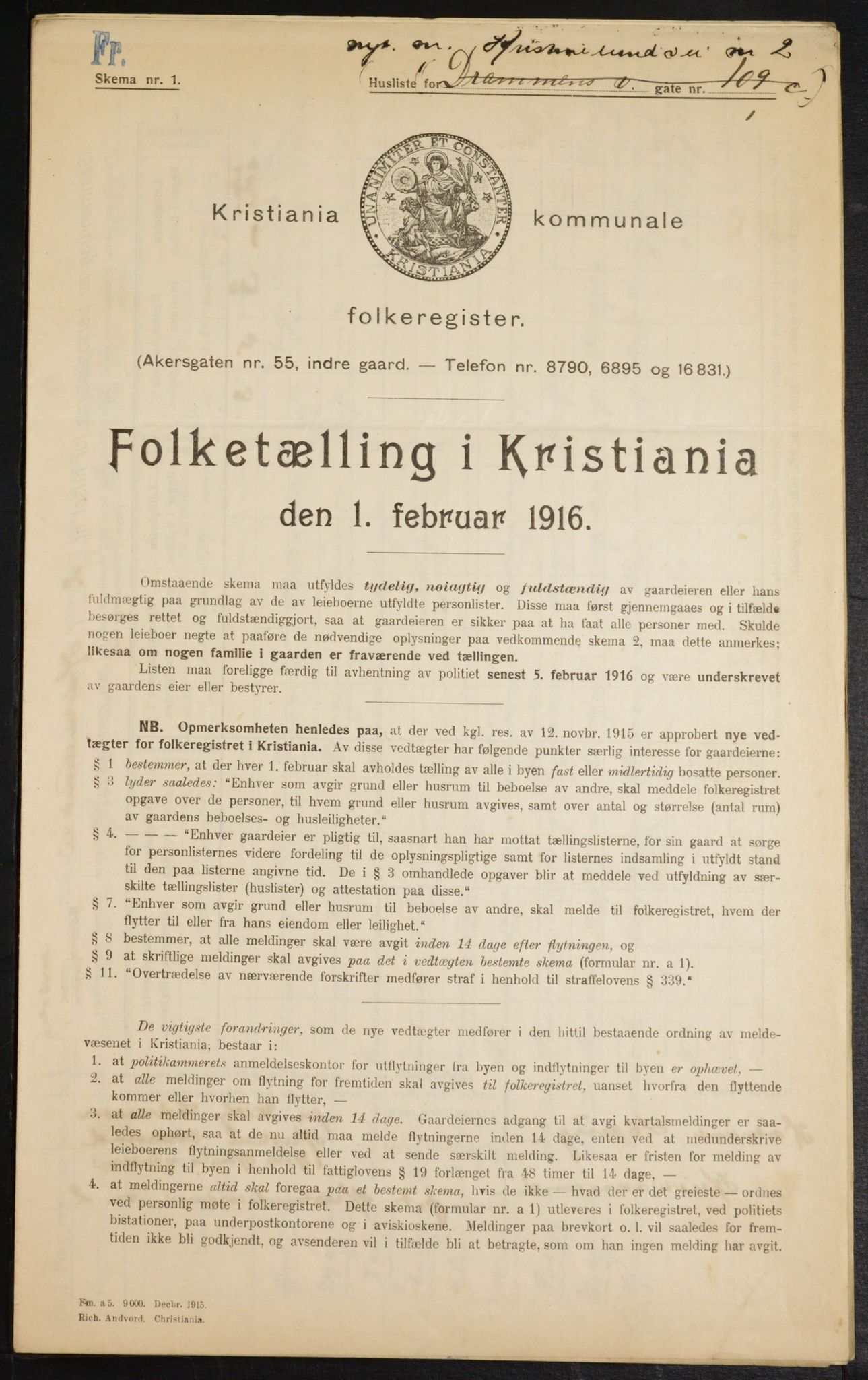 OBA, Municipal Census 1916 for Kristiania, 1916, p. 55637