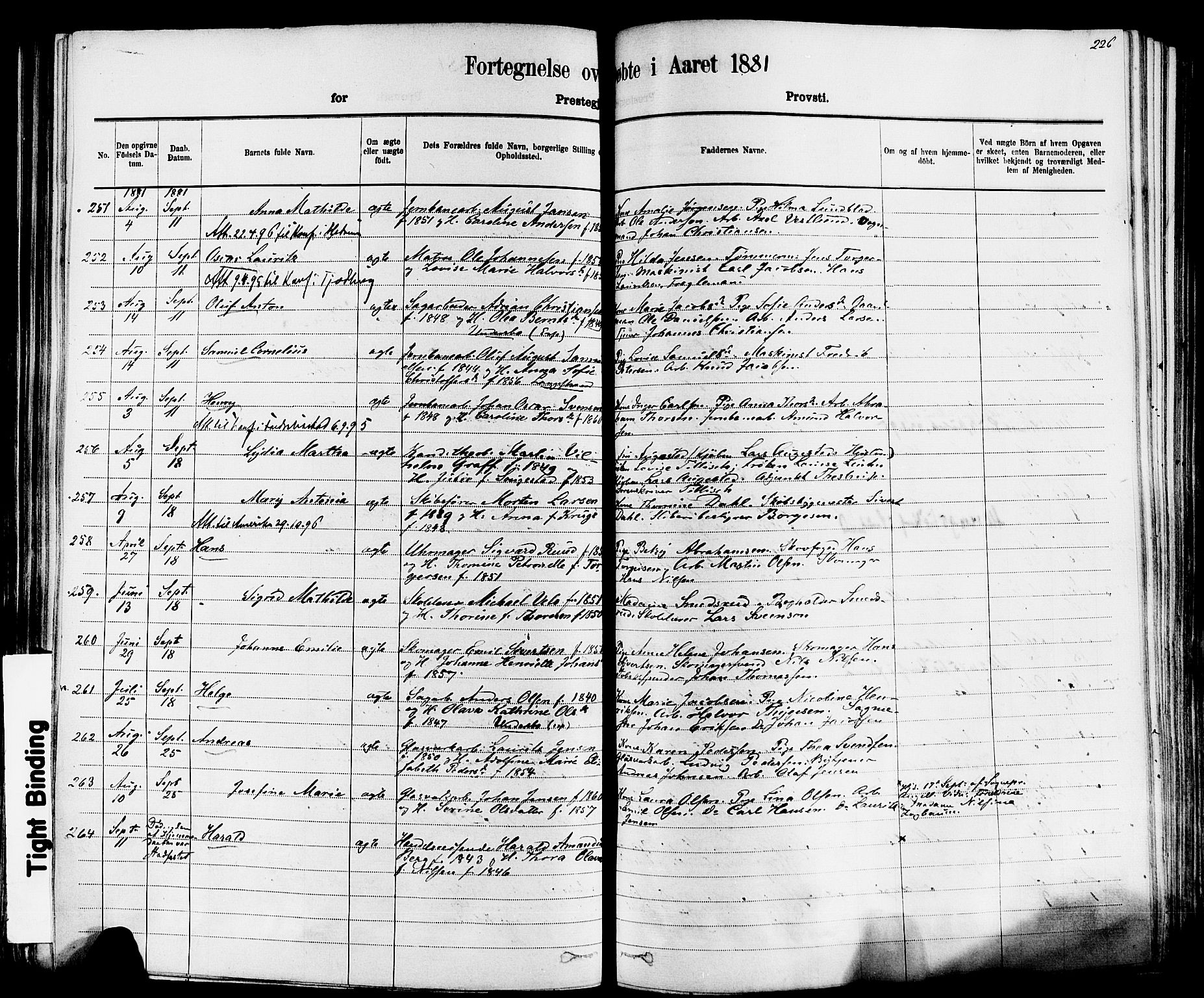 Larvik kirkebøker, AV/SAKO-A-352/F/Fa/L0006: Parish register (official) no. I 6, 1871-1883, p. 226