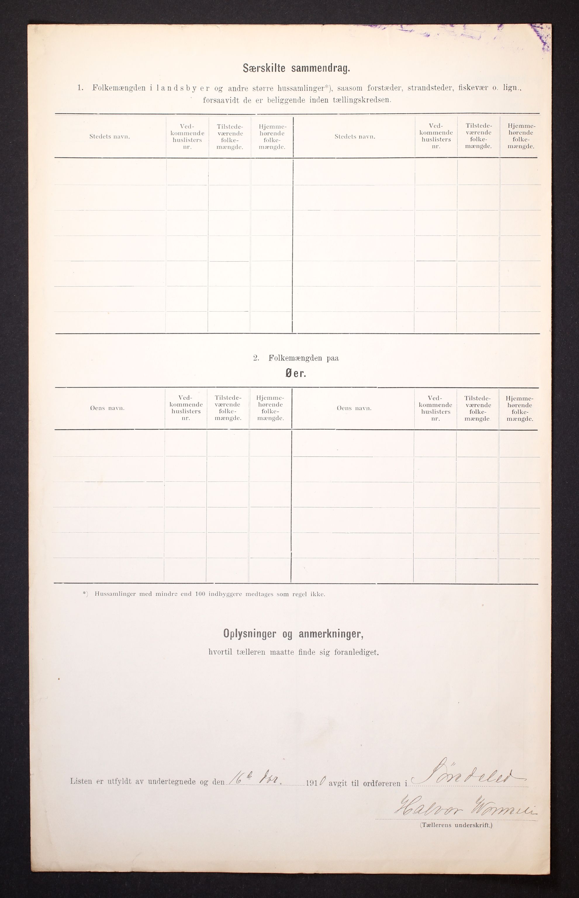 RA, 1910 census for Søndeled, 1910, p. 57