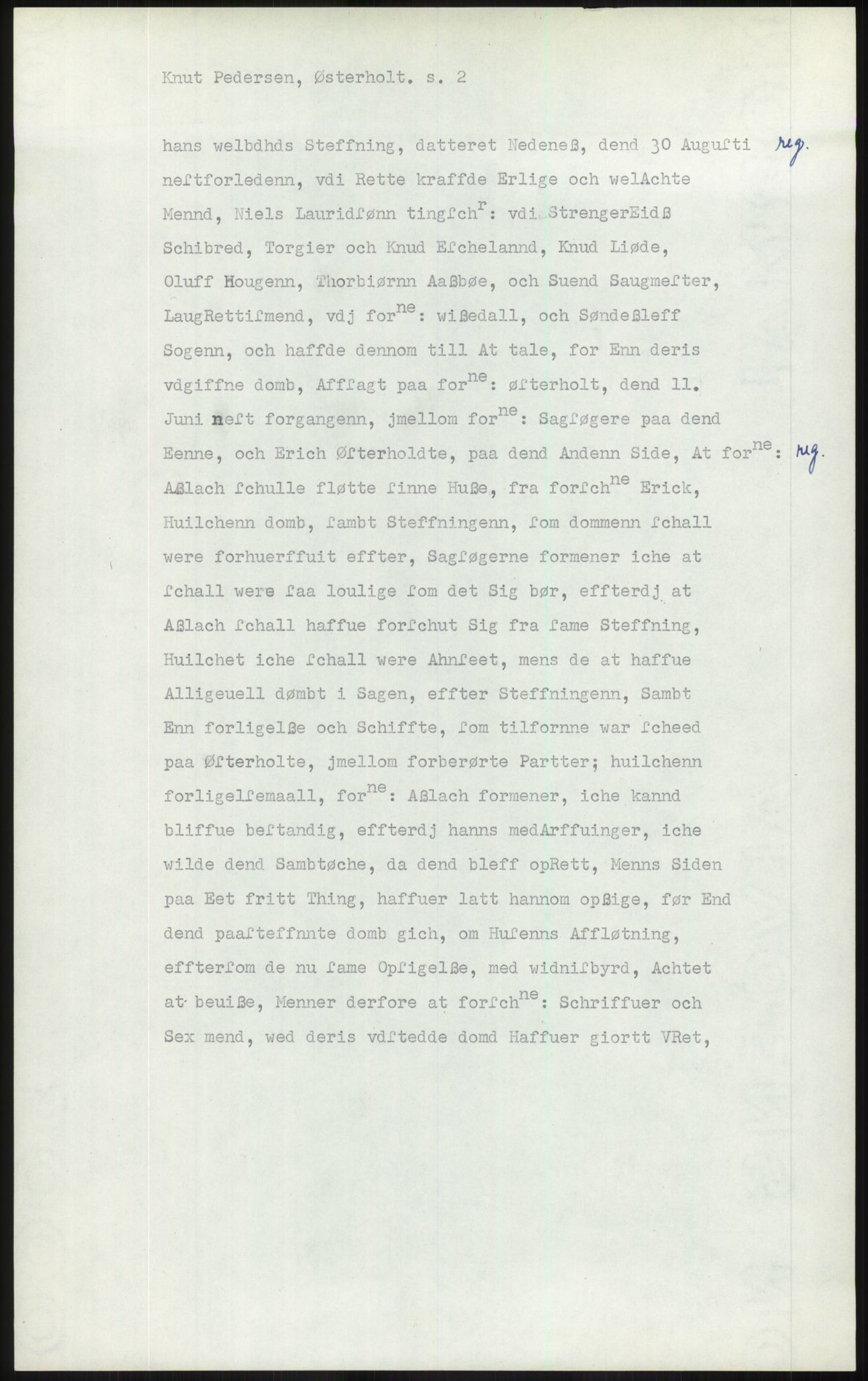 Samlinger til kildeutgivelse, Diplomavskriftsamlingen, AV/RA-EA-4053/H/Ha, p. 42