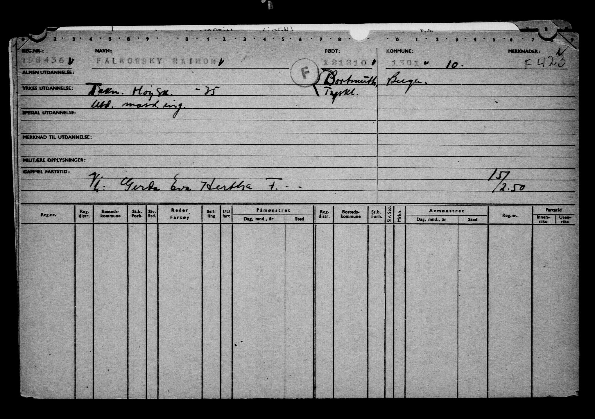 Direktoratet for sjømenn, AV/RA-S-3545/G/Gb/L0093: Hovedkort, 1910-1911, p. 113