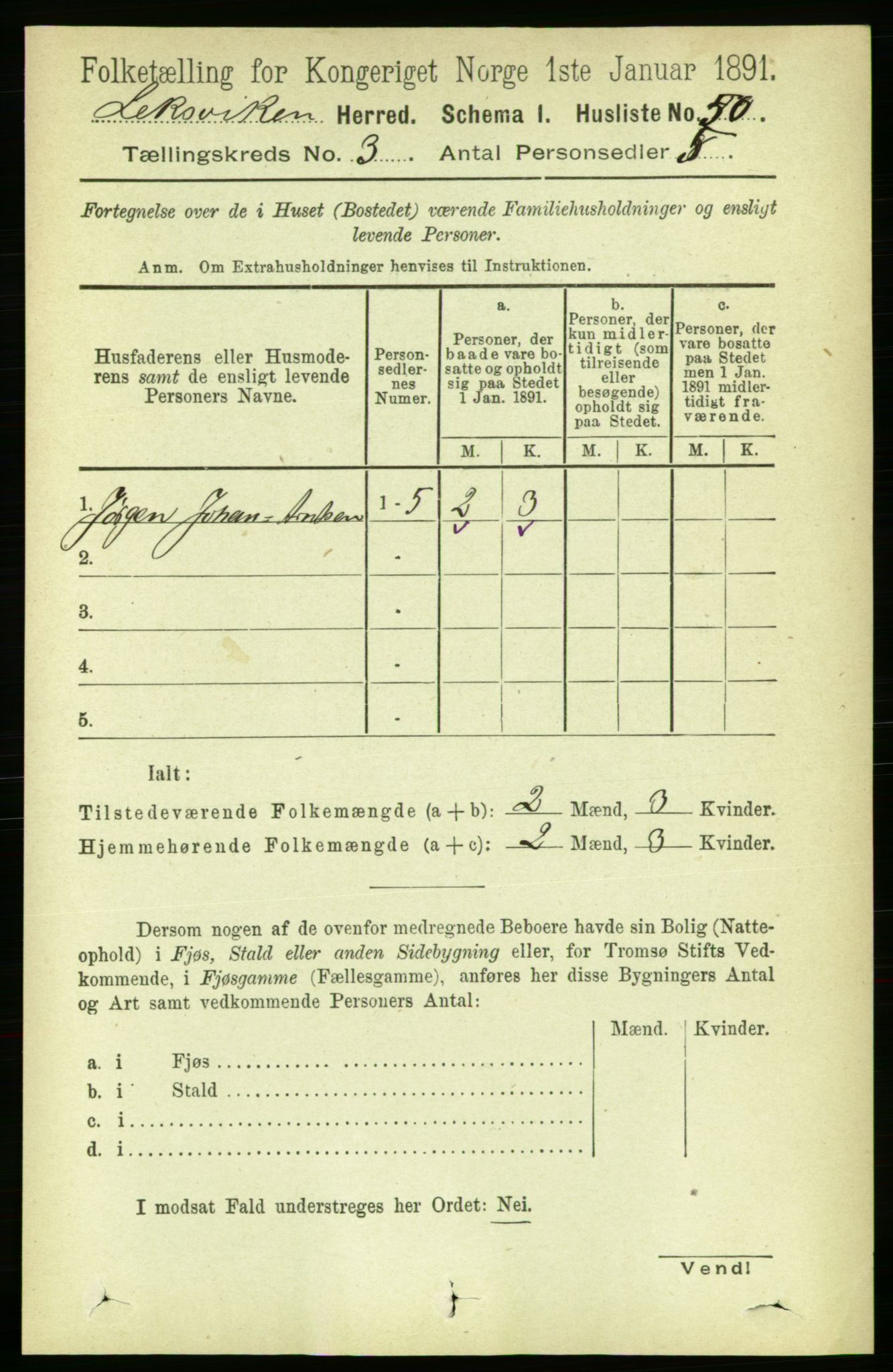 RA, 1891 census for 1718 Leksvik, 1891, p. 1141