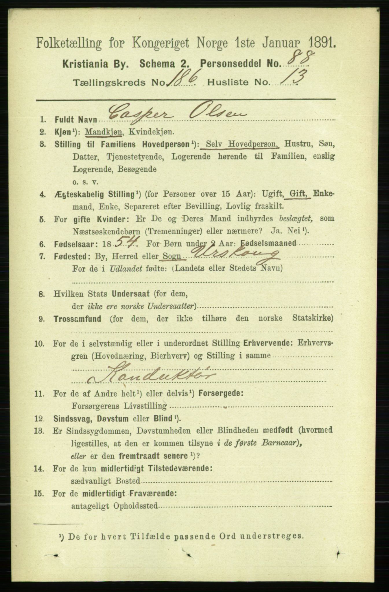 RA, 1891 census for 0301 Kristiania, 1891, p. 111869