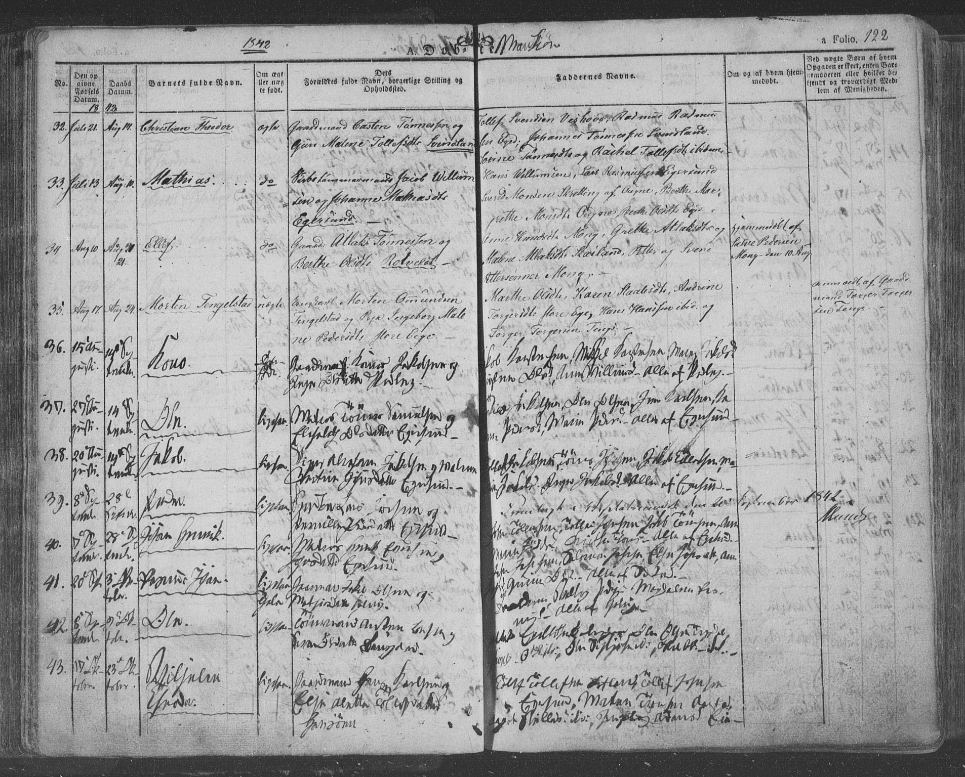 Eigersund sokneprestkontor, AV/SAST-A-101807/S08/L0009: Parish register (official) no. A 9, 1827-1850, p. 122