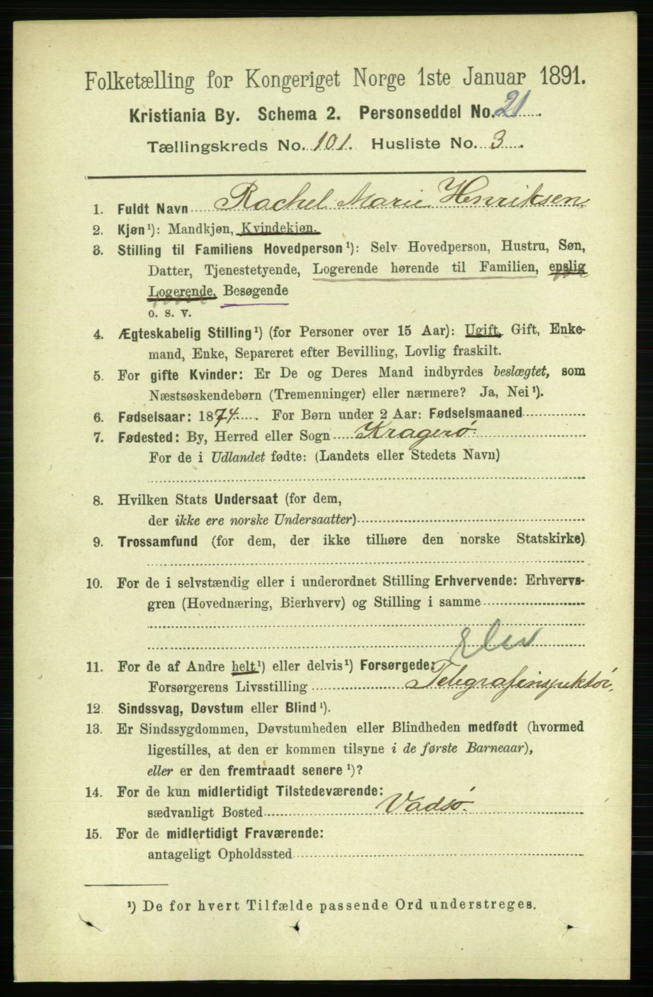 RA, 1891 census for 0301 Kristiania, 1891, p. 50055