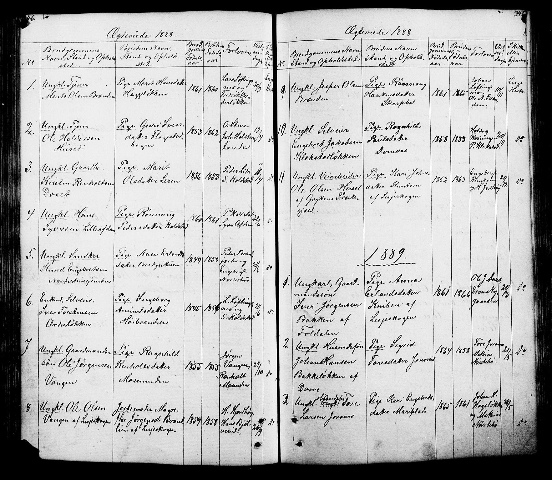 Lesja prestekontor, SAH/PREST-068/H/Ha/Hab/L0005: Parish register (copy) no. 5, 1850-1894, p. 346-347