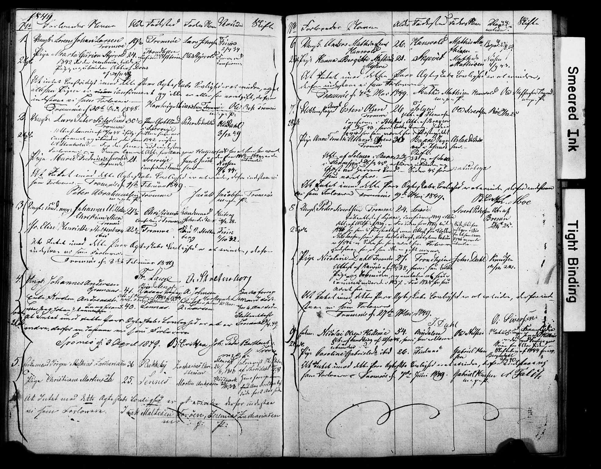 Tromsø sokneprestkontor/stiftsprosti/domprosti, AV/SATØ-S-1343/H/Hc/L0096: Banns register no. 96, 1838-1851