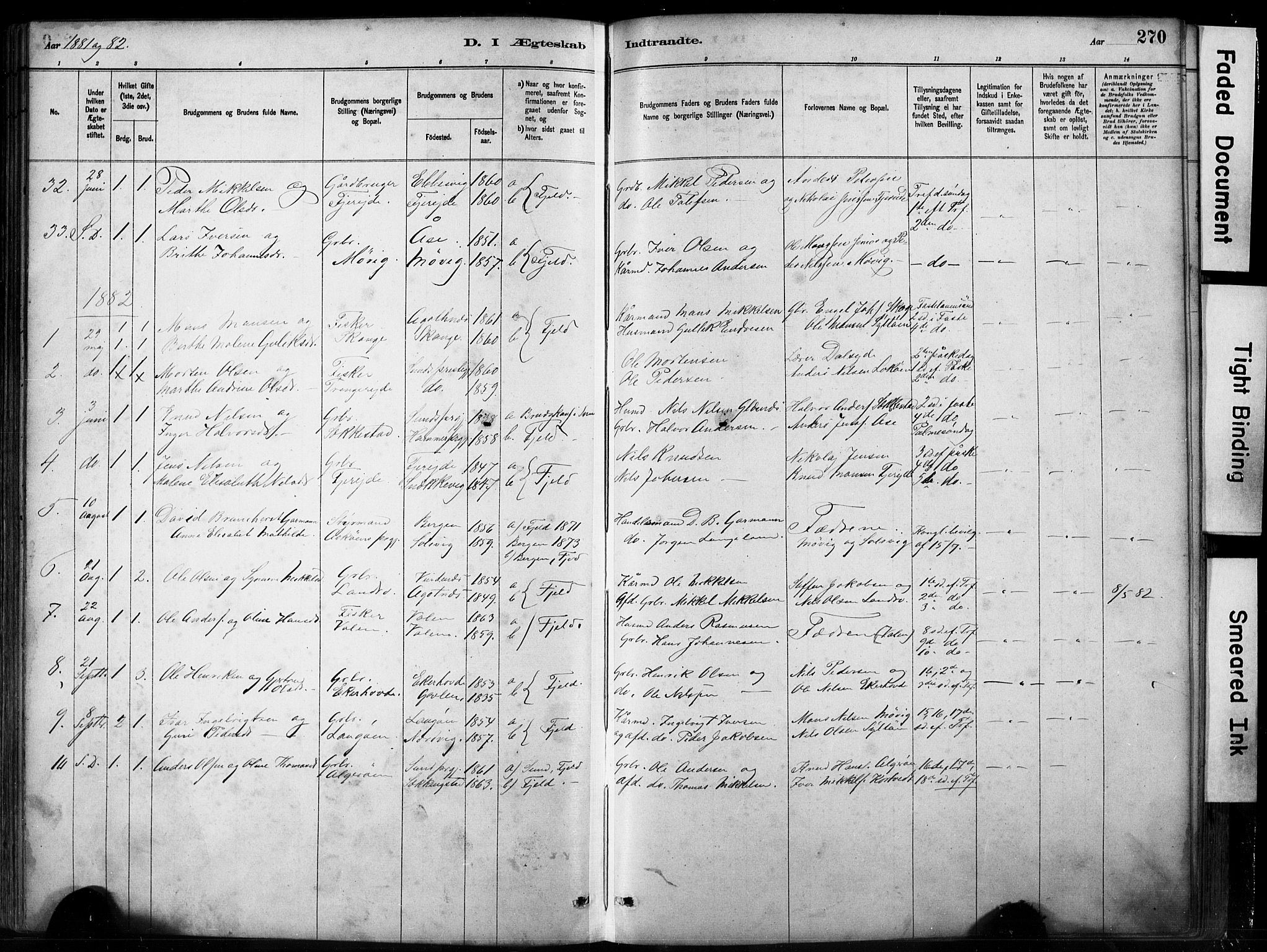 Fjell sokneprestembete, SAB/A-75301/H/Hab: Parish register (copy) no. A 4, 1880-1899, p. 270
