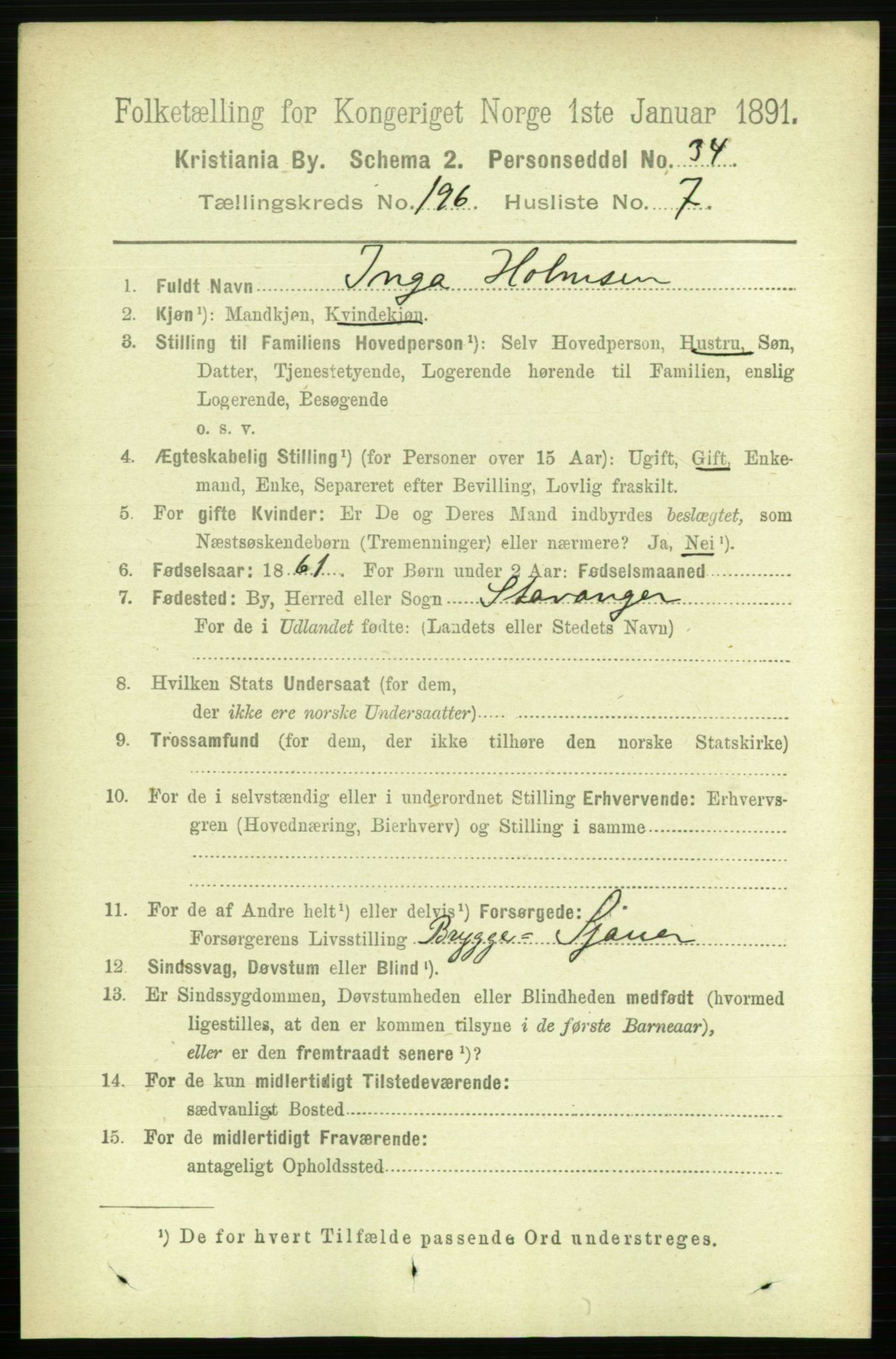 RA, 1891 census for 0301 Kristiania, 1891, p. 118490