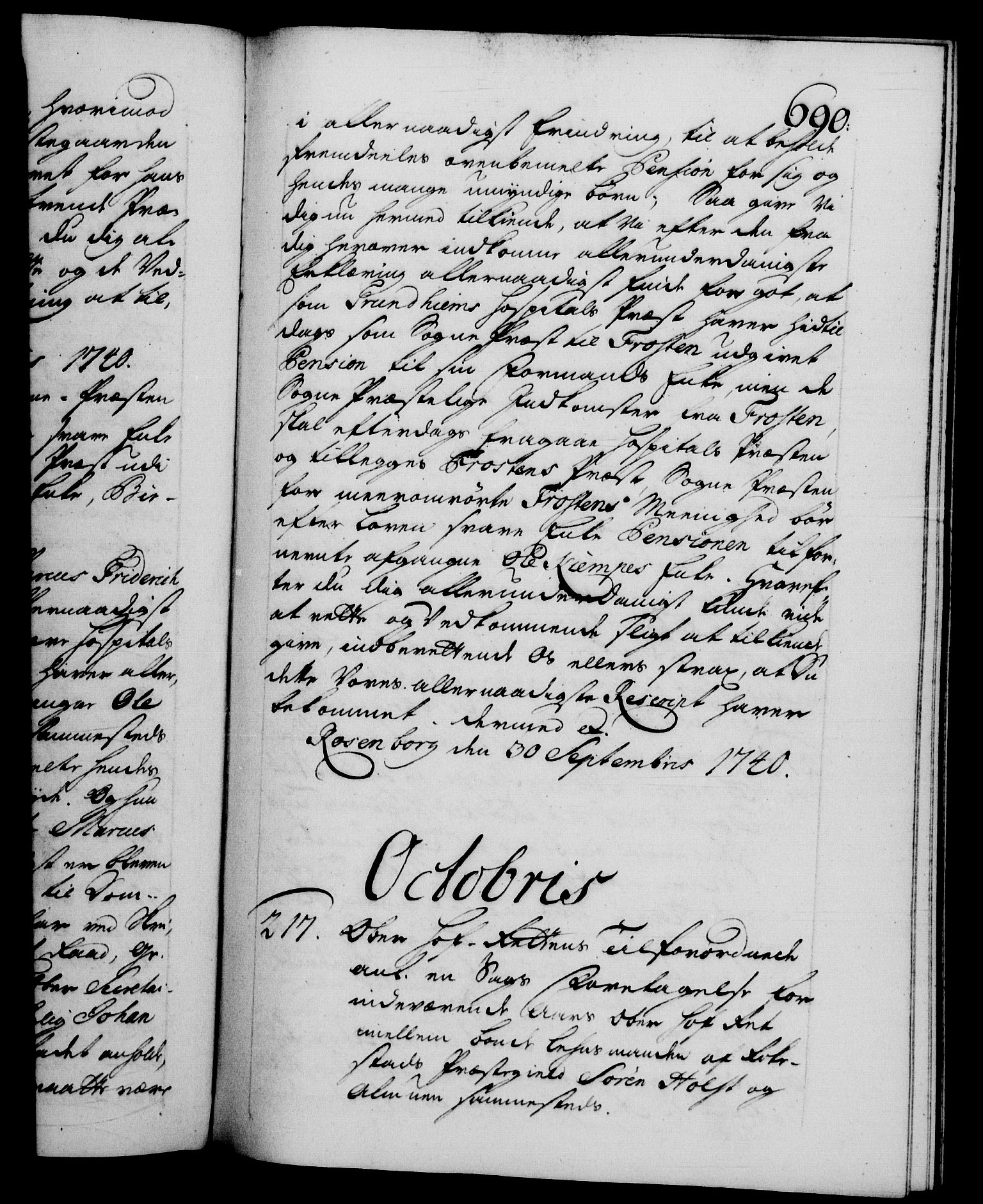 Danske Kanselli 1572-1799, AV/RA-EA-3023/F/Fc/Fca/Fcab/L0028: Norske tegnelser, 1738-1740, p. 690a