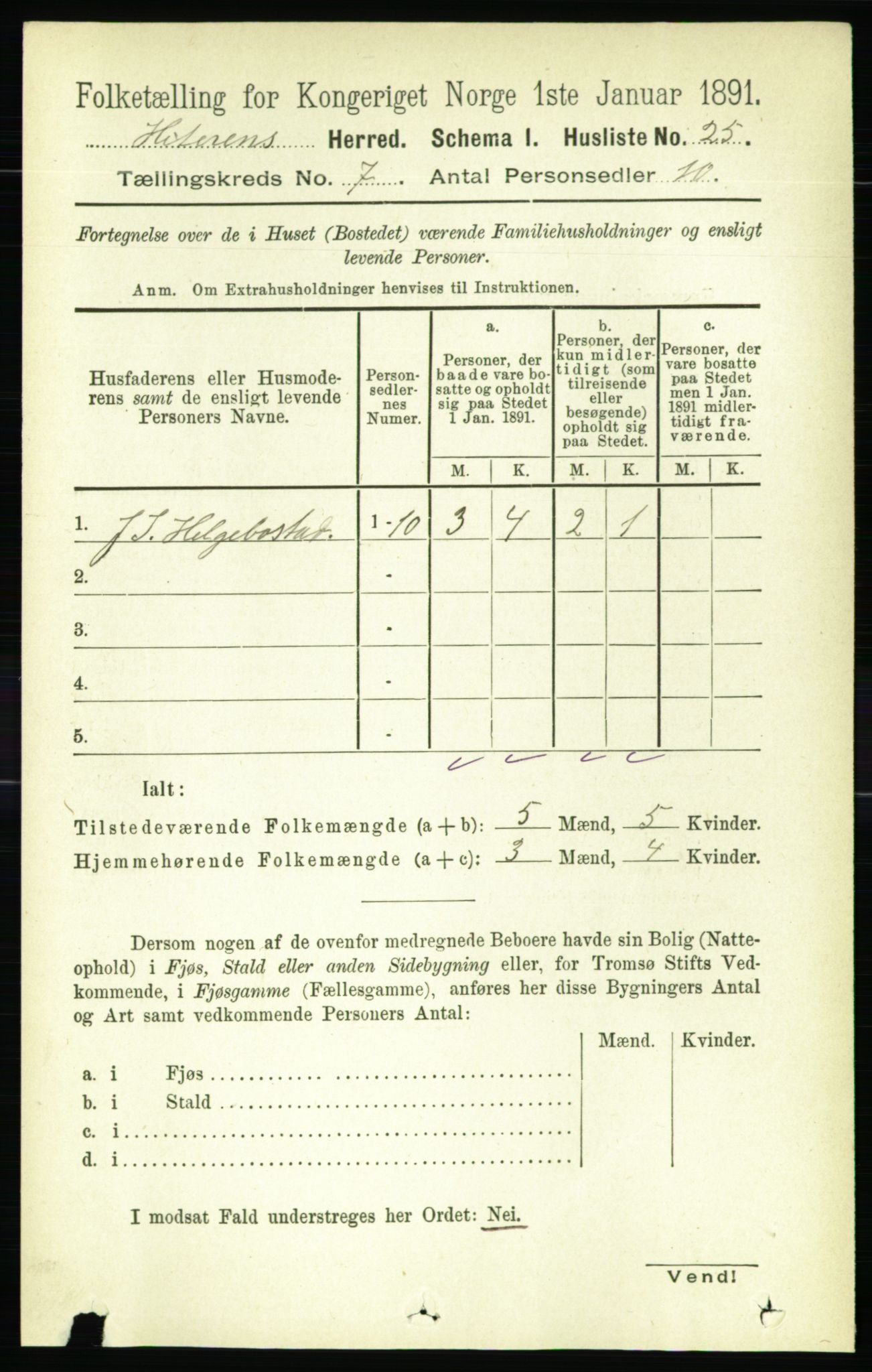 RA, 1891 census for 1617 Hitra, 1891, p. 1238