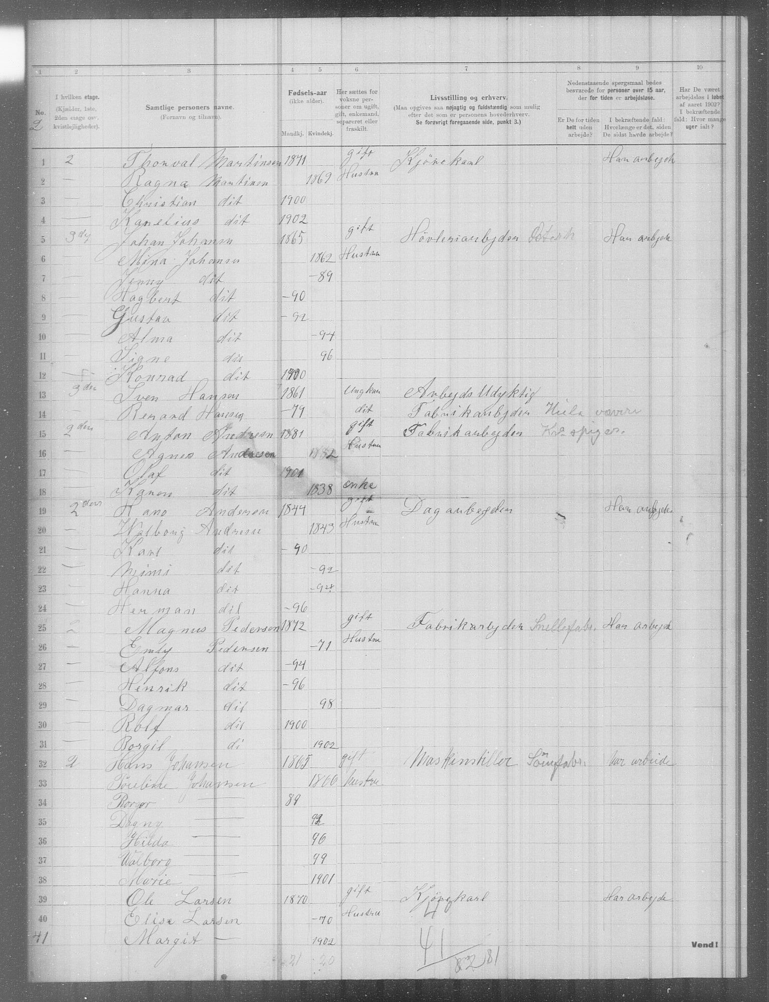 OBA, Municipal Census 1902 for Kristiania, 1902, p. 5845