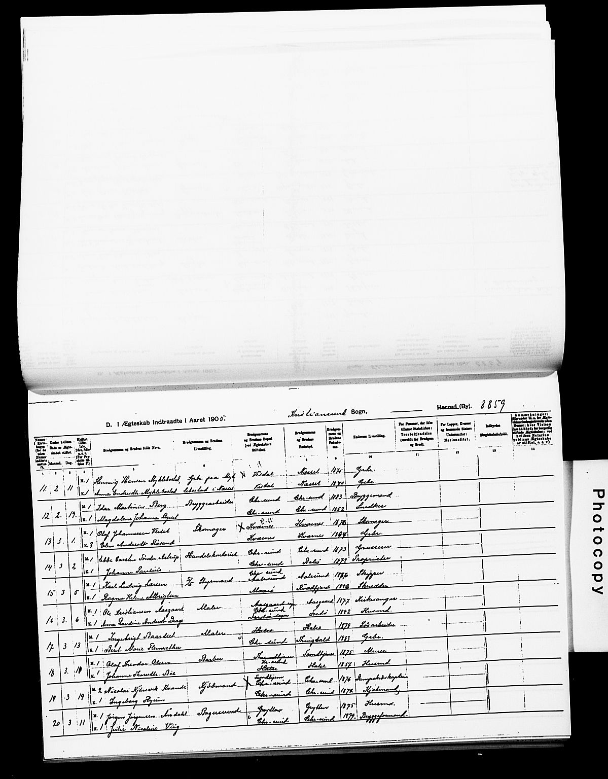 Ministerialprotokoller, klokkerbøker og fødselsregistre - Møre og Romsdal, SAT/A-1454/572/L0859: Parish register (official) no. 572D03, 1903-1916