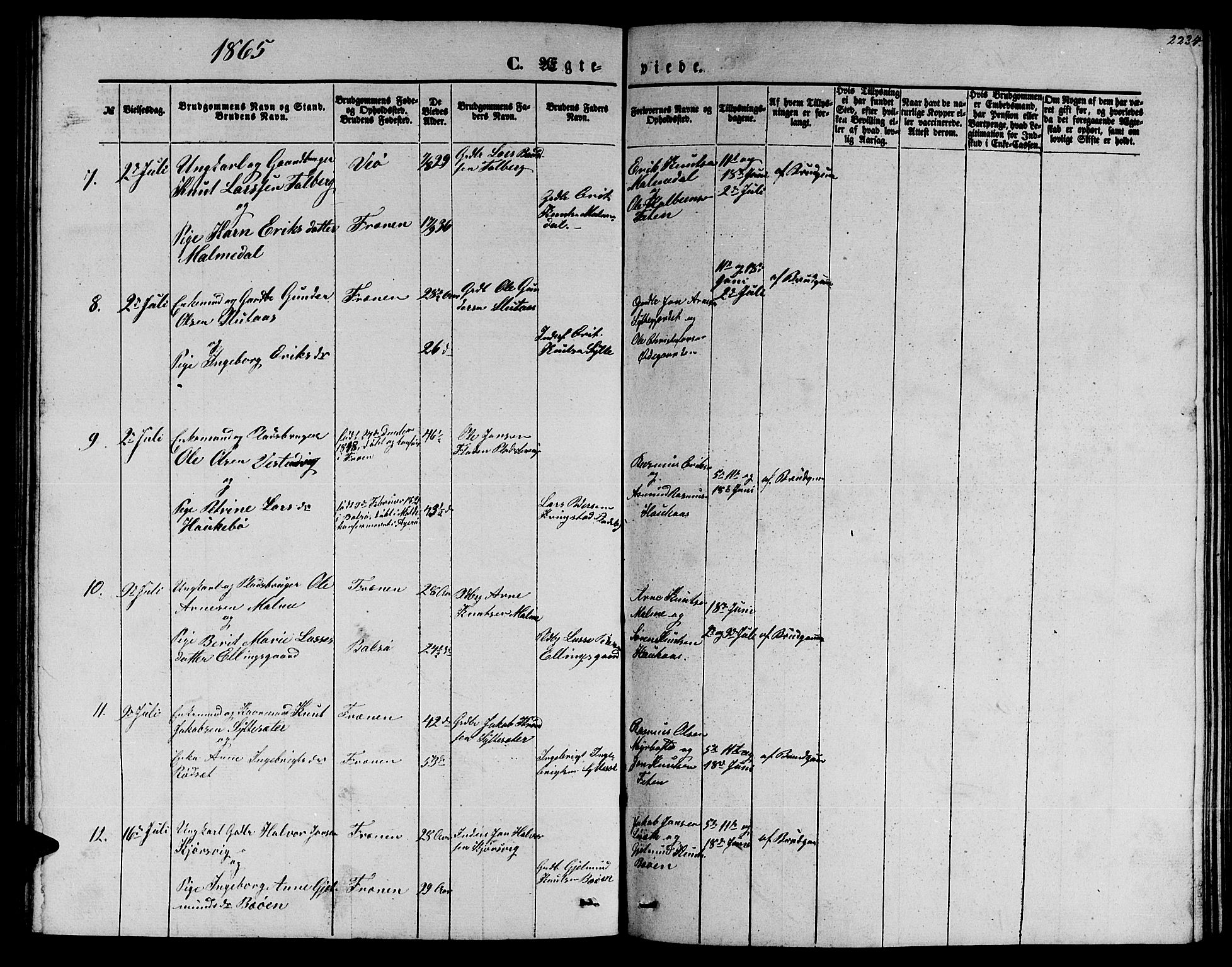 Ministerialprotokoller, klokkerbøker og fødselsregistre - Møre og Romsdal, AV/SAT-A-1454/565/L0753: Parish register (copy) no. 565C02, 1845-1870, p. 223