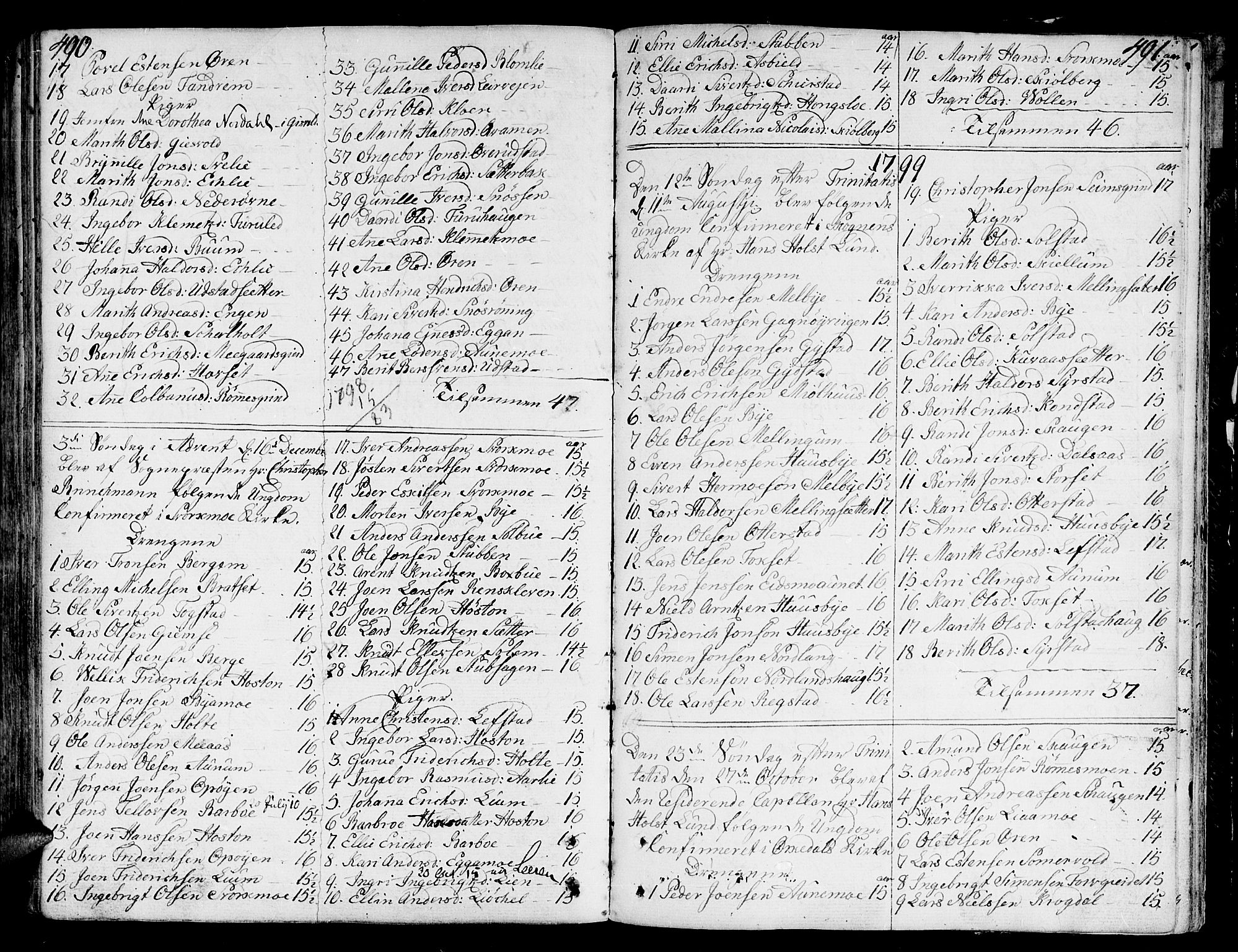 Ministerialprotokoller, klokkerbøker og fødselsregistre - Sør-Trøndelag, SAT/A-1456/668/L0802: Parish register (official) no. 668A02, 1776-1799, p. 490-491