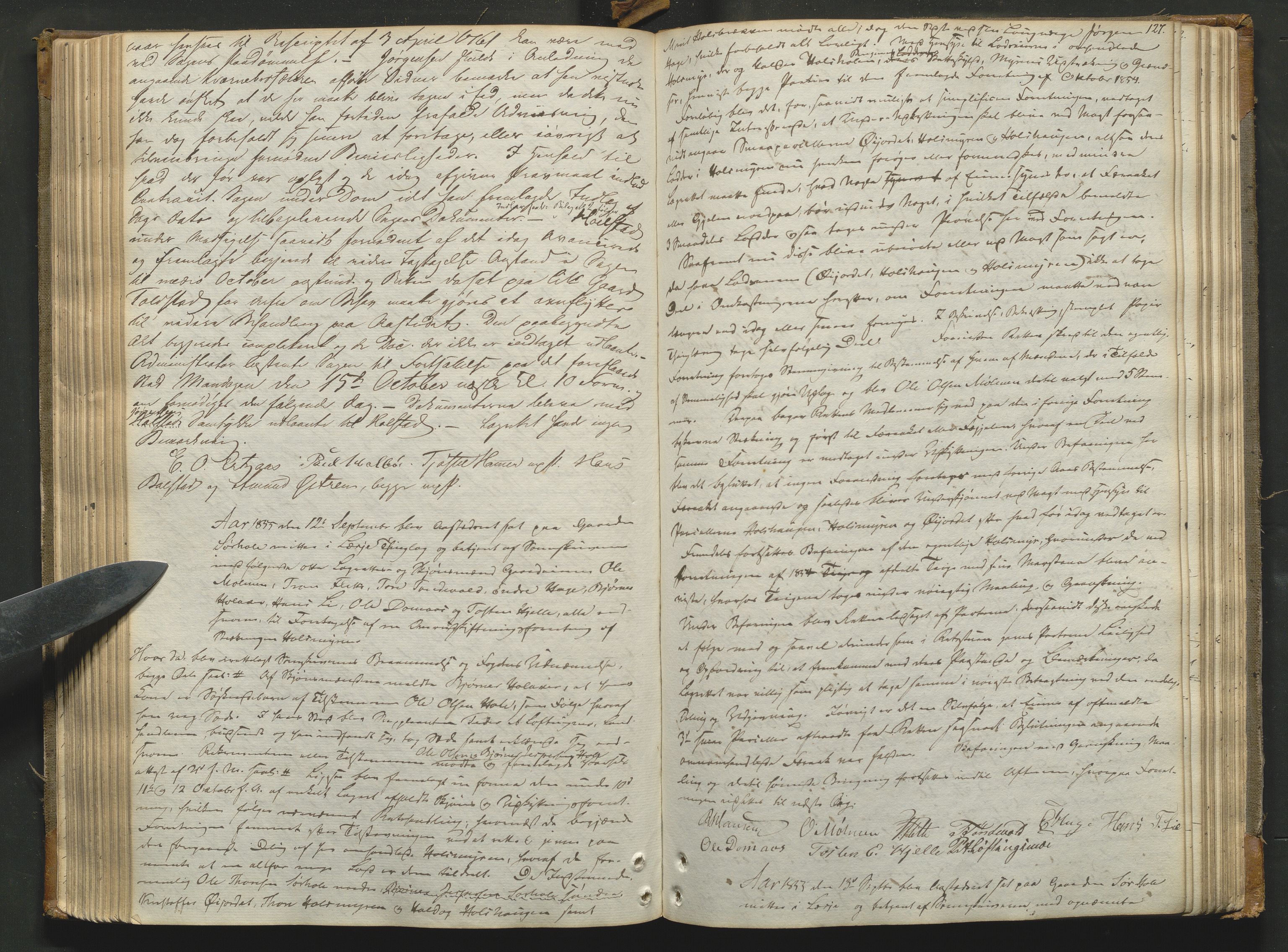 Nord-Gudbrandsdal tingrett, AV/SAH-TING-002/G/Gc/Gcb/L0001: Ekstrarettsprotokoll for åstedssaker, 1849-1857, p. 126b-127a