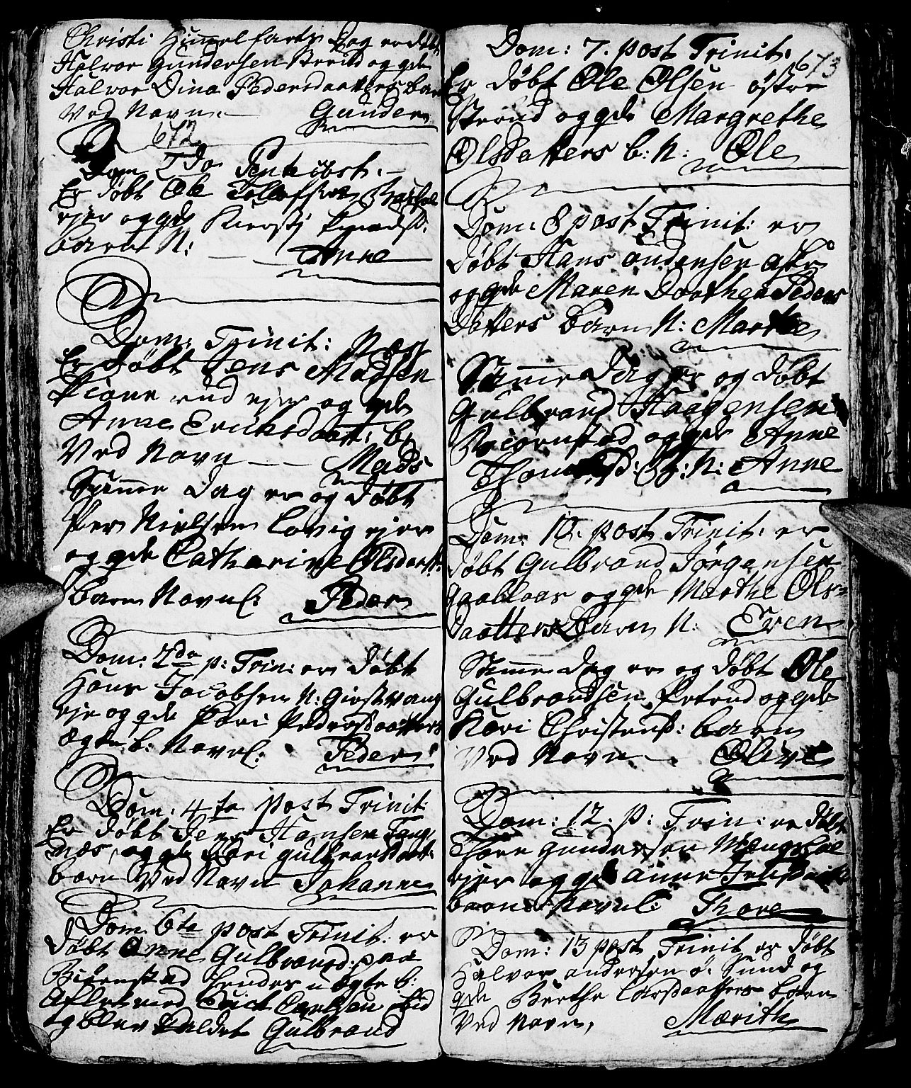 Nes prestekontor, Hedmark, AV/SAH-PREST-020/L/La/L0001: Parish register (copy) no. 1, 1663-1784, p. 672-673