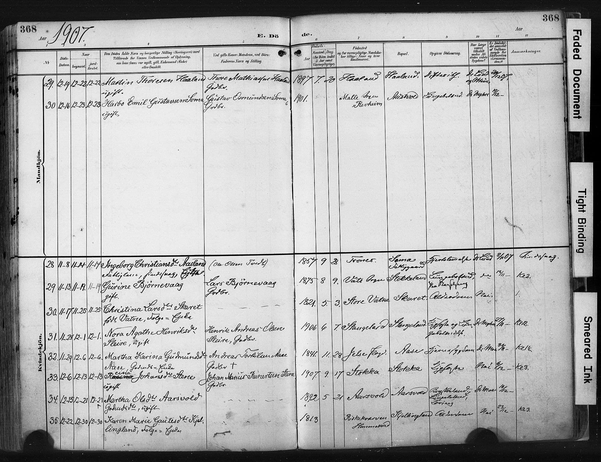 Høyland sokneprestkontor, AV/SAST-A-101799/001/30BA/L0015: Parish register (official) no. A 14, 1899-1911, p. 368