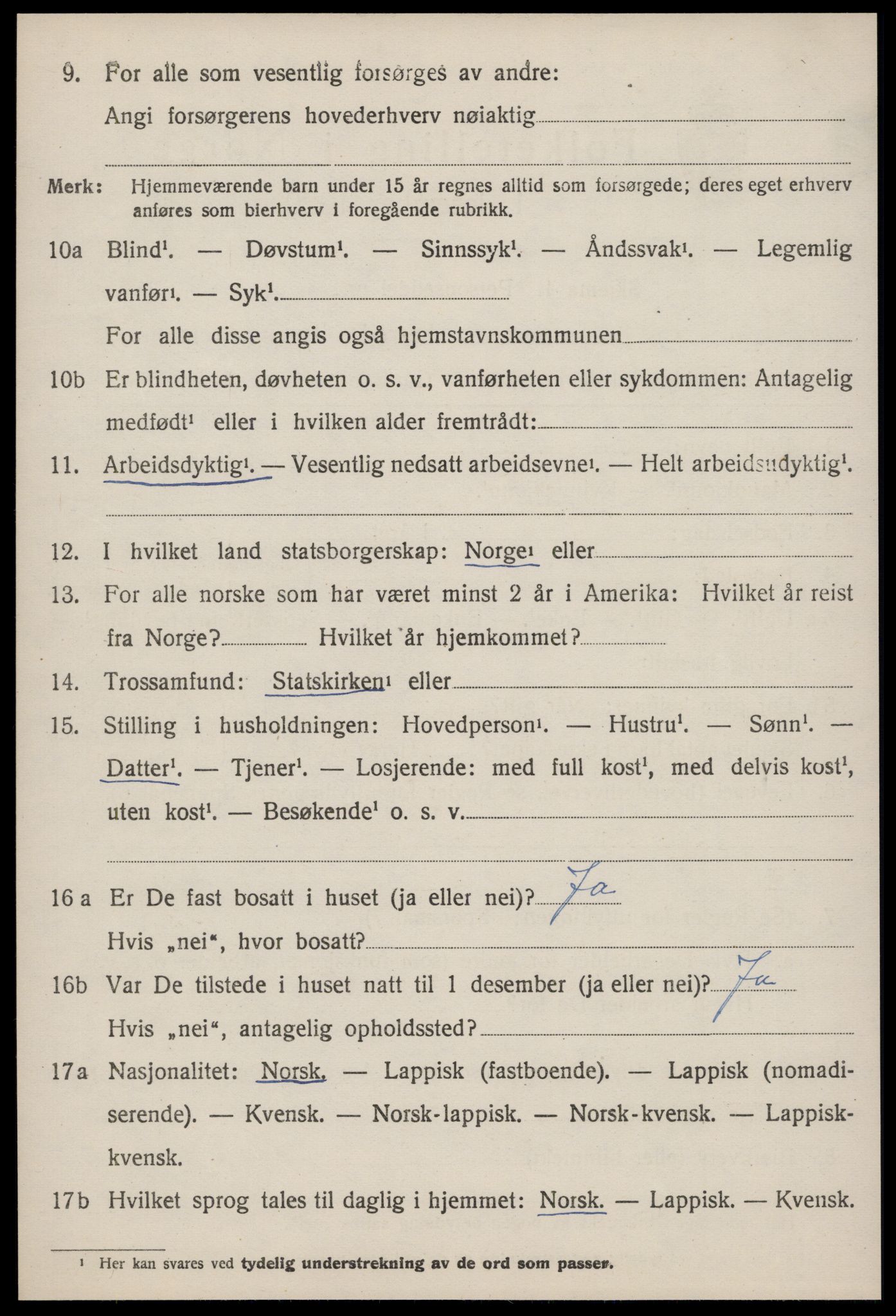 SAT, 1920 census for Soknedal, 1920, p. 4599