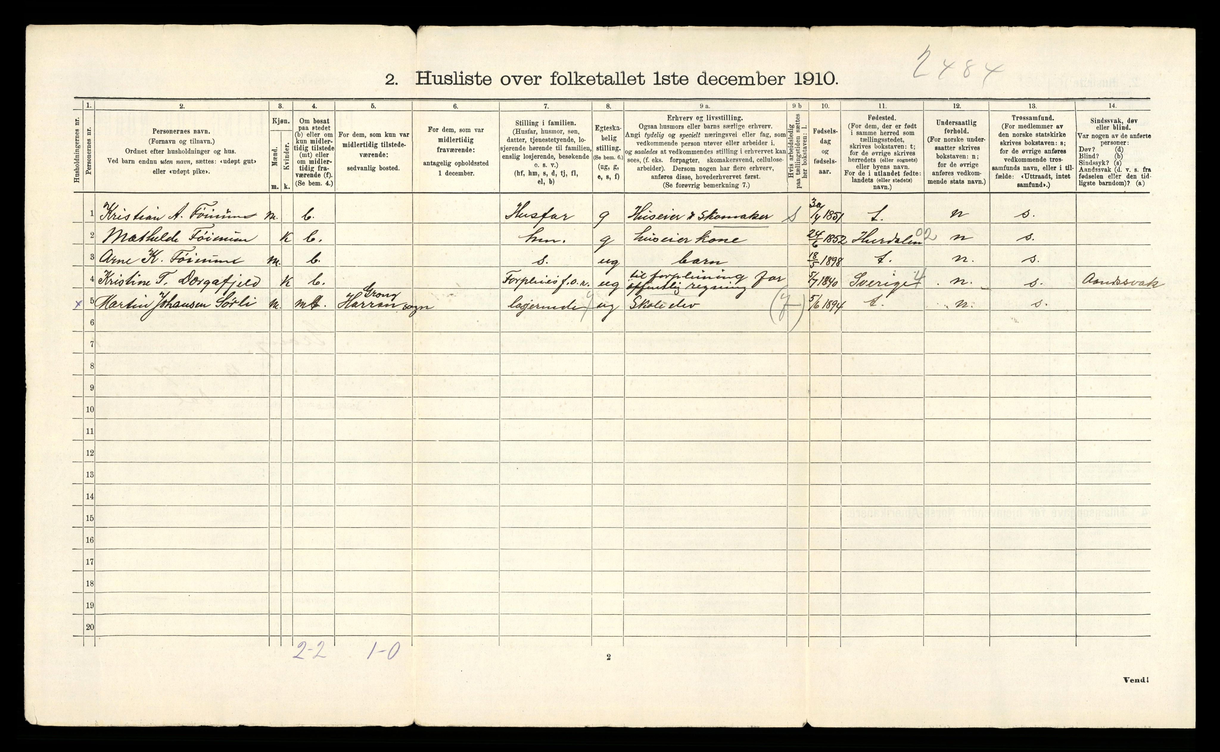 RA, 1910 census for Grong, 1910, p. 35