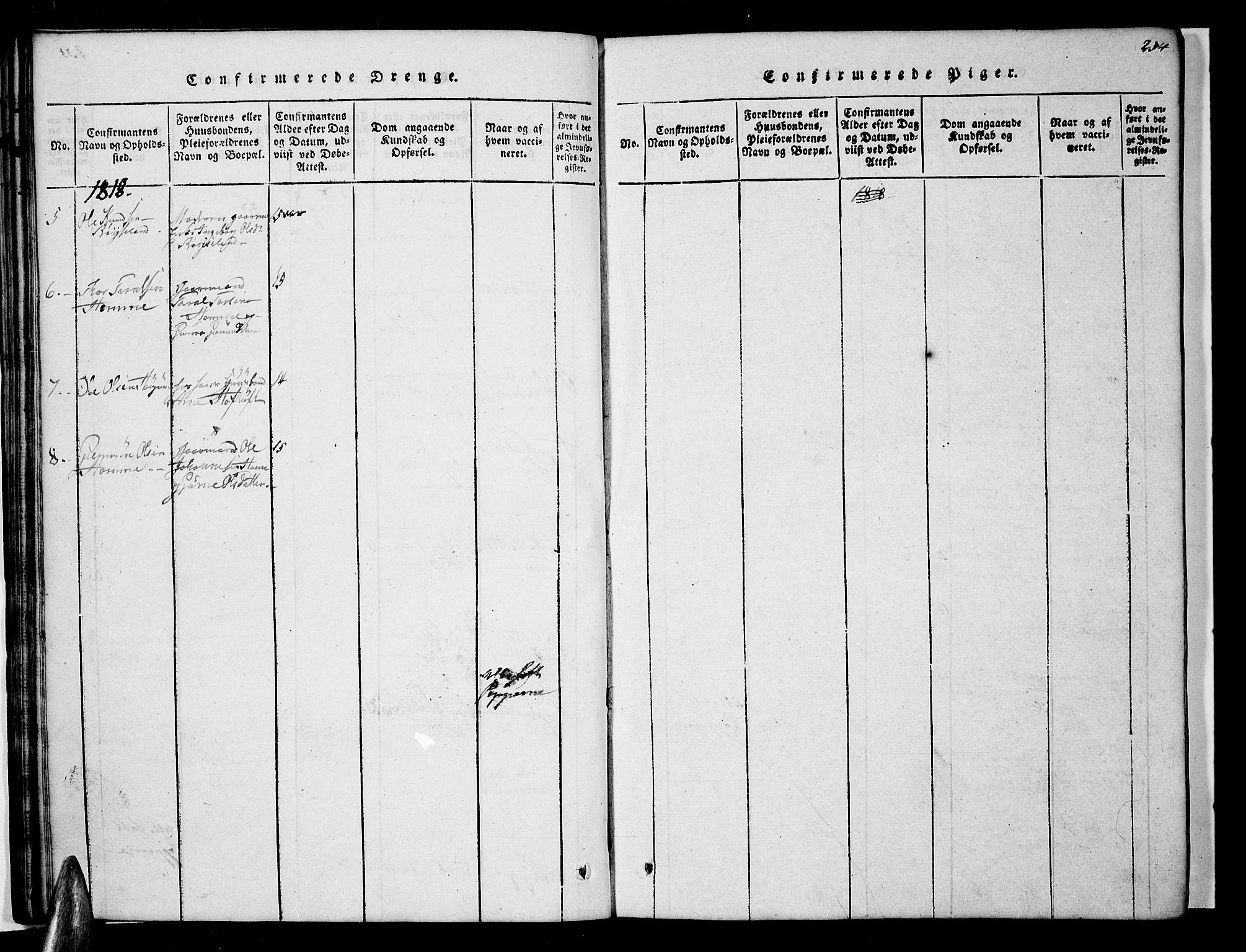 Valle sokneprestkontor, AV/SAK-1111-0044/F/Fb/Fbc/L0001: Parish register (copy) no. B 1 /1, 1816-1829, p. 234