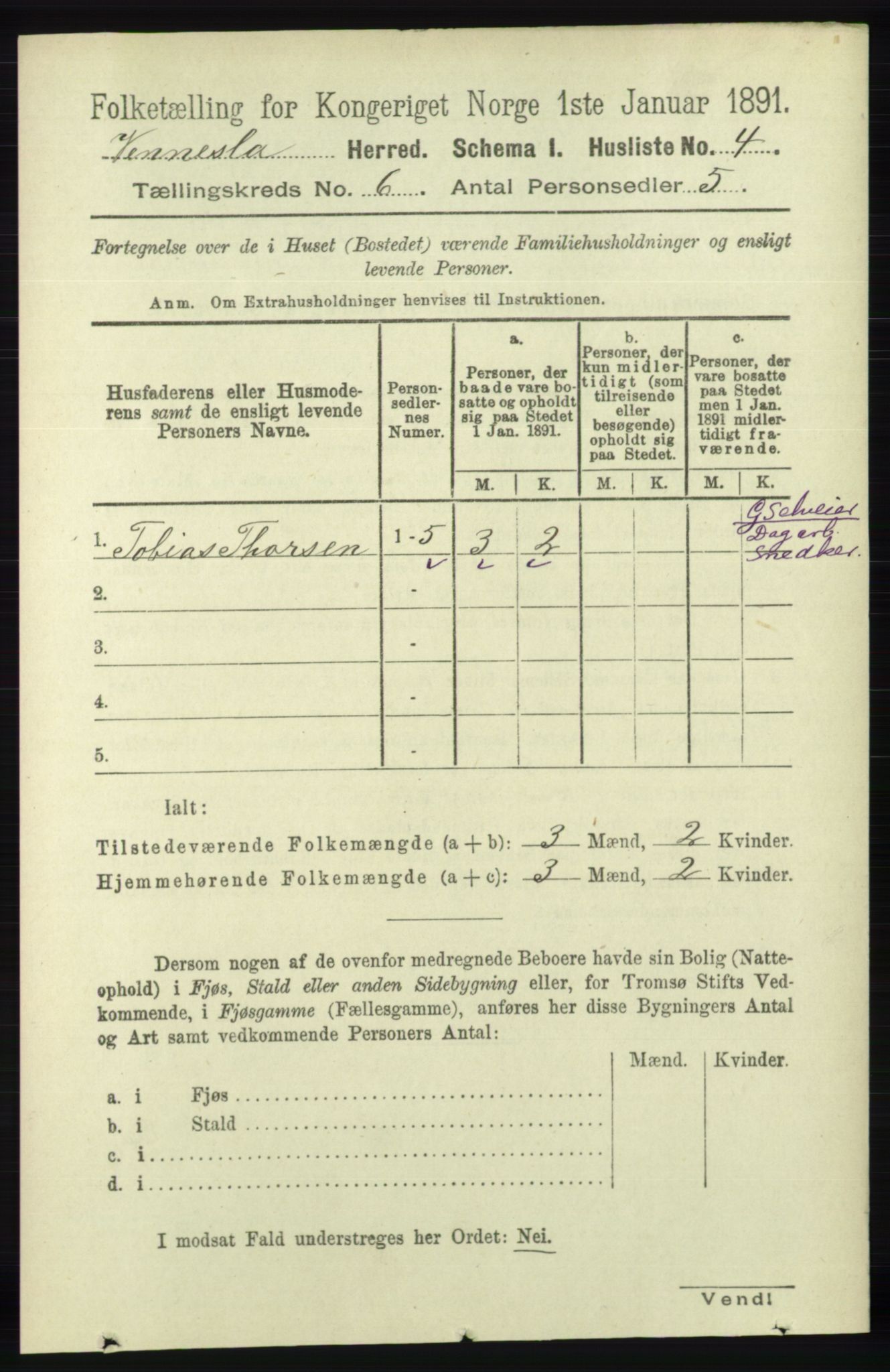 RA, 1891 census for 1014 Vennesla, 1891, p. 1557