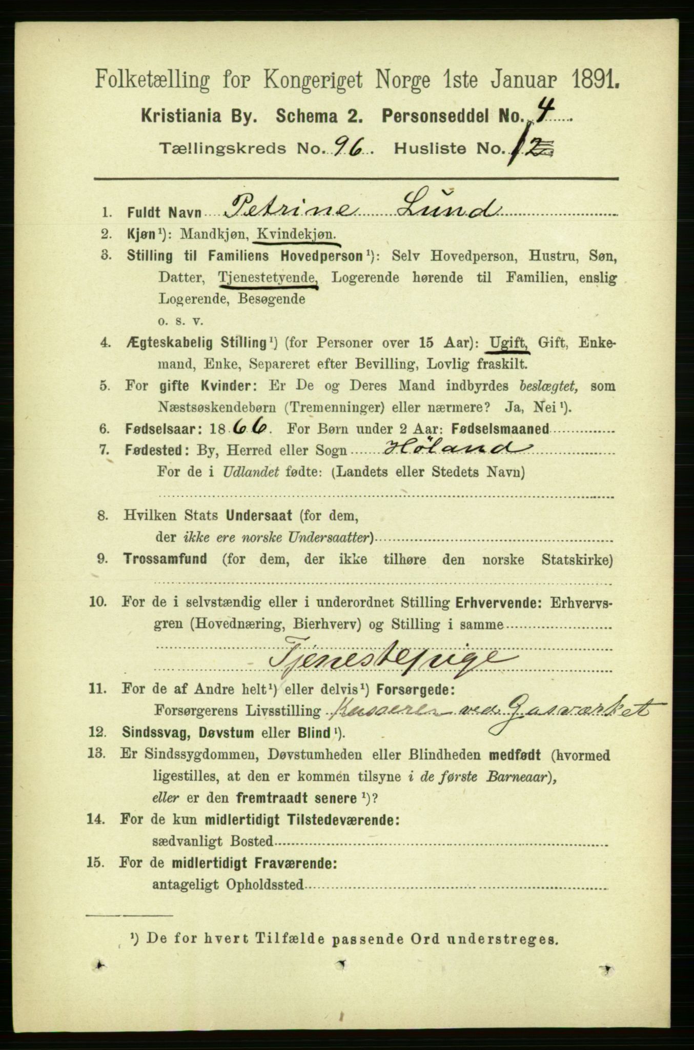 RA, 1891 census for 0301 Kristiania, 1891, p. 46543