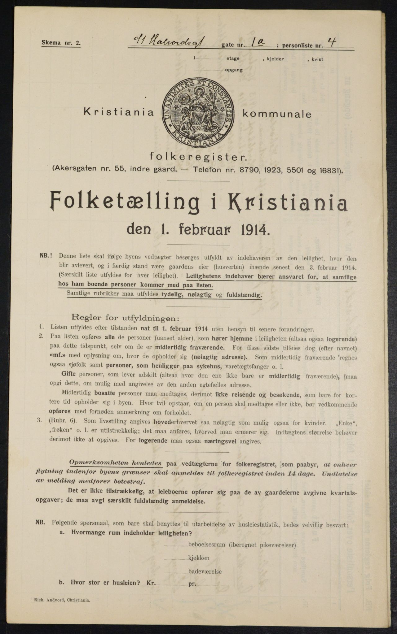 OBA, Municipal Census 1914 for Kristiania, 1914, p. 87242