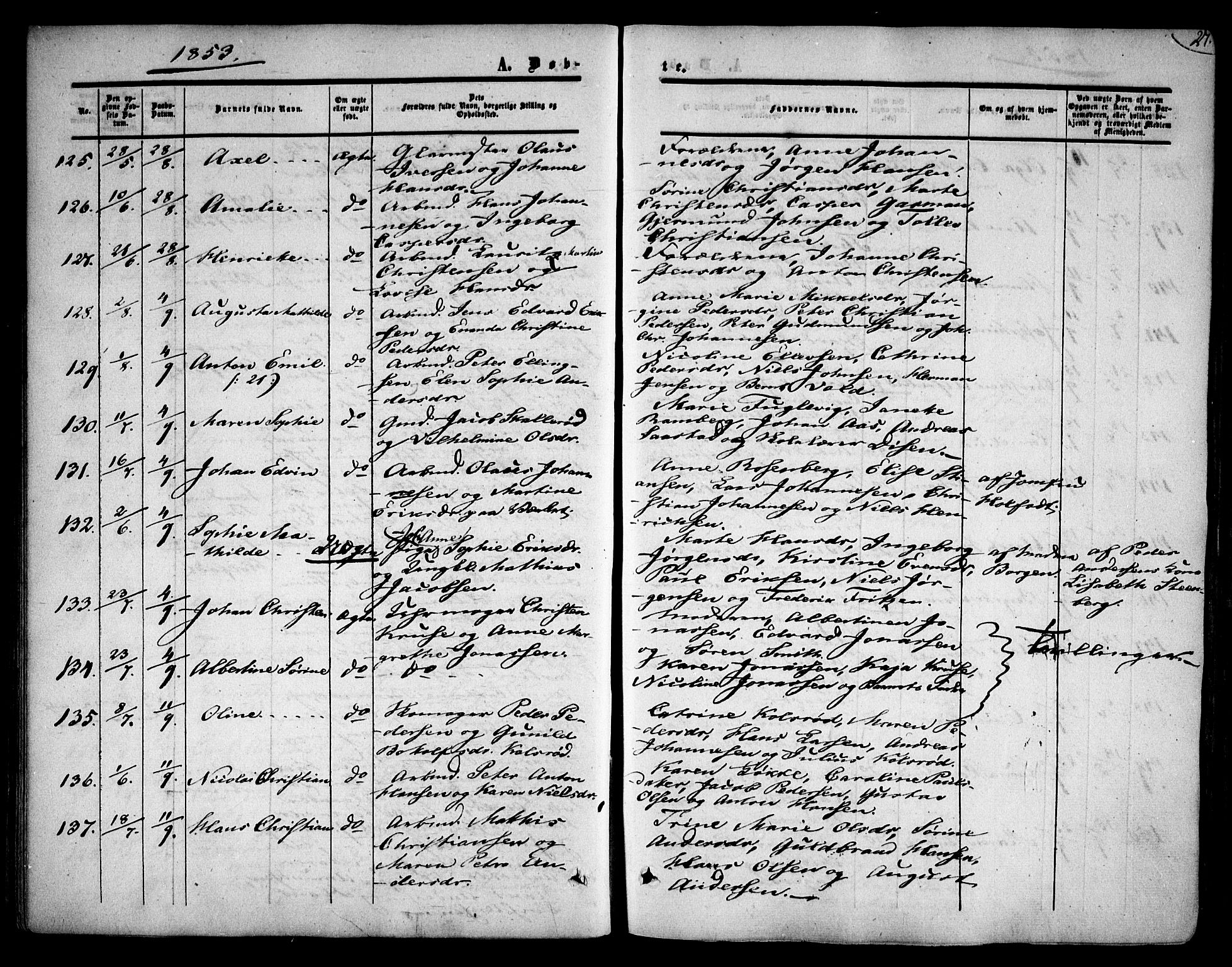 Moss prestekontor Kirkebøker, AV/SAO-A-2003/F/Fa/L0008: Parish register (official) no. I 8, 1852-1869, p. 27