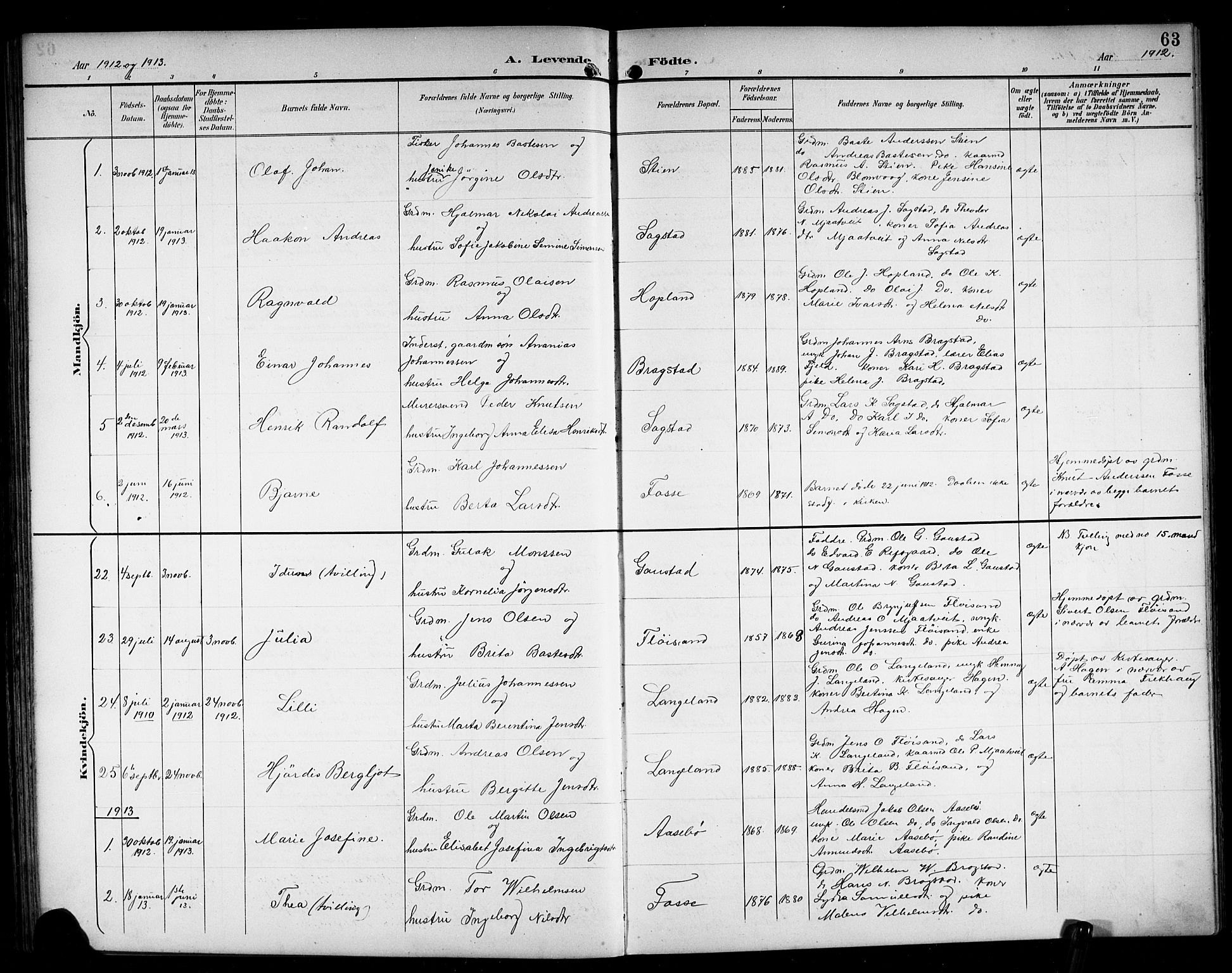 Alversund Sokneprestembete, SAB/A-73901/H/Ha/Hab: Parish register (copy) no. C 4, 1894-1924, p. 63