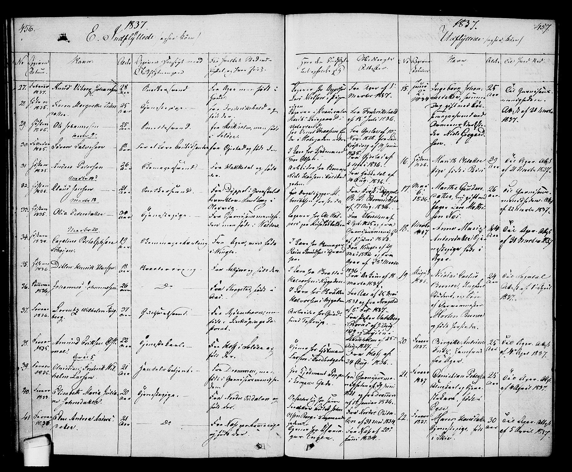 Oslo domkirke Kirkebøker, SAO/A-10752/F/Fa/L0027: Parish register (official) no. 27, 1828-1840, p. 456-457