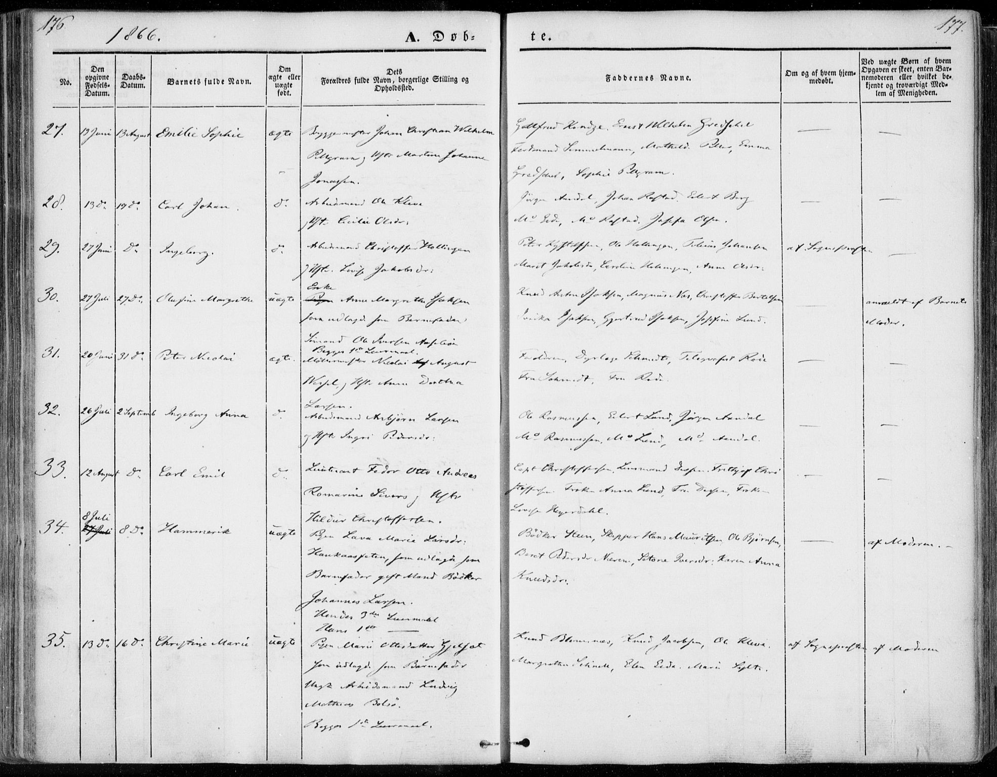 Ministerialprotokoller, klokkerbøker og fødselsregistre - Møre og Romsdal, AV/SAT-A-1454/558/L0689: Parish register (official) no. 558A03, 1843-1872, p. 176-177