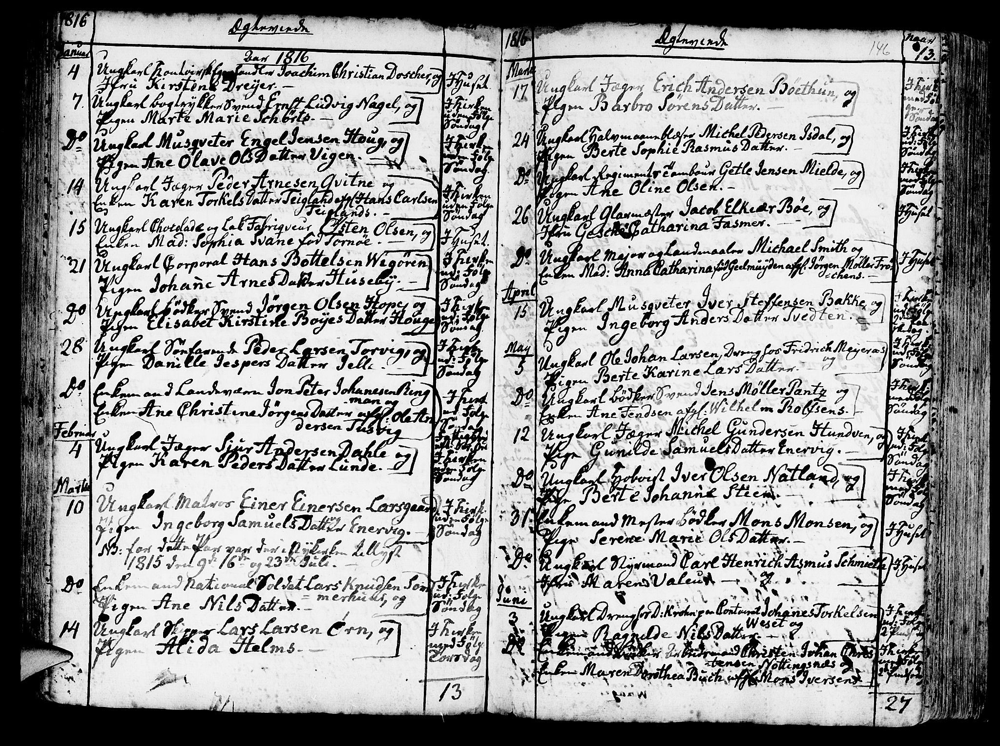 Korskirken sokneprestembete, SAB/A-76101/H/Haa/L0009: Parish register (official) no. A 9, 1743-1861, p. 146