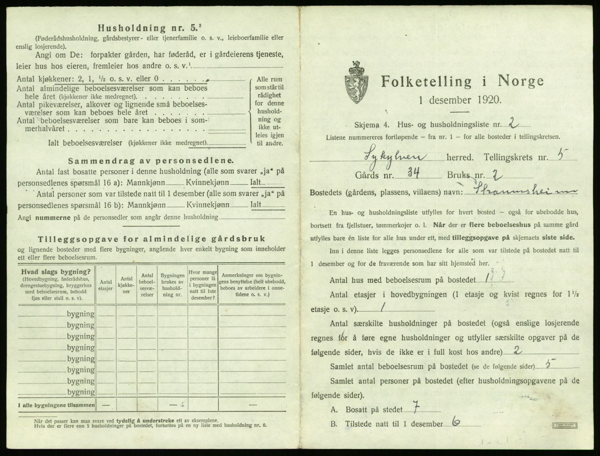 SAT, 1920 census for Sykkylven, 1920, p. 421