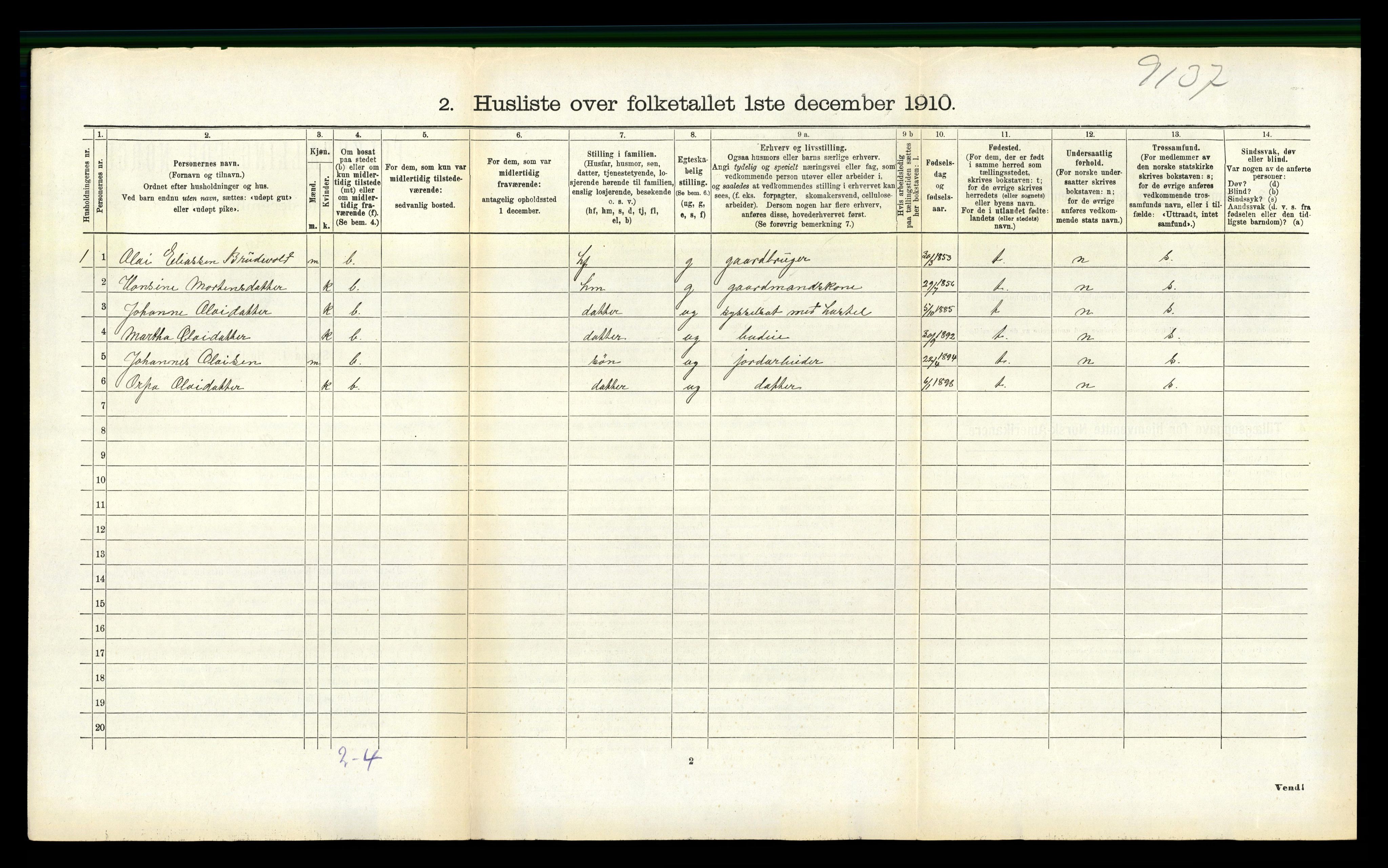 RA, 1910 census for Vanylven, 1910, p. 856