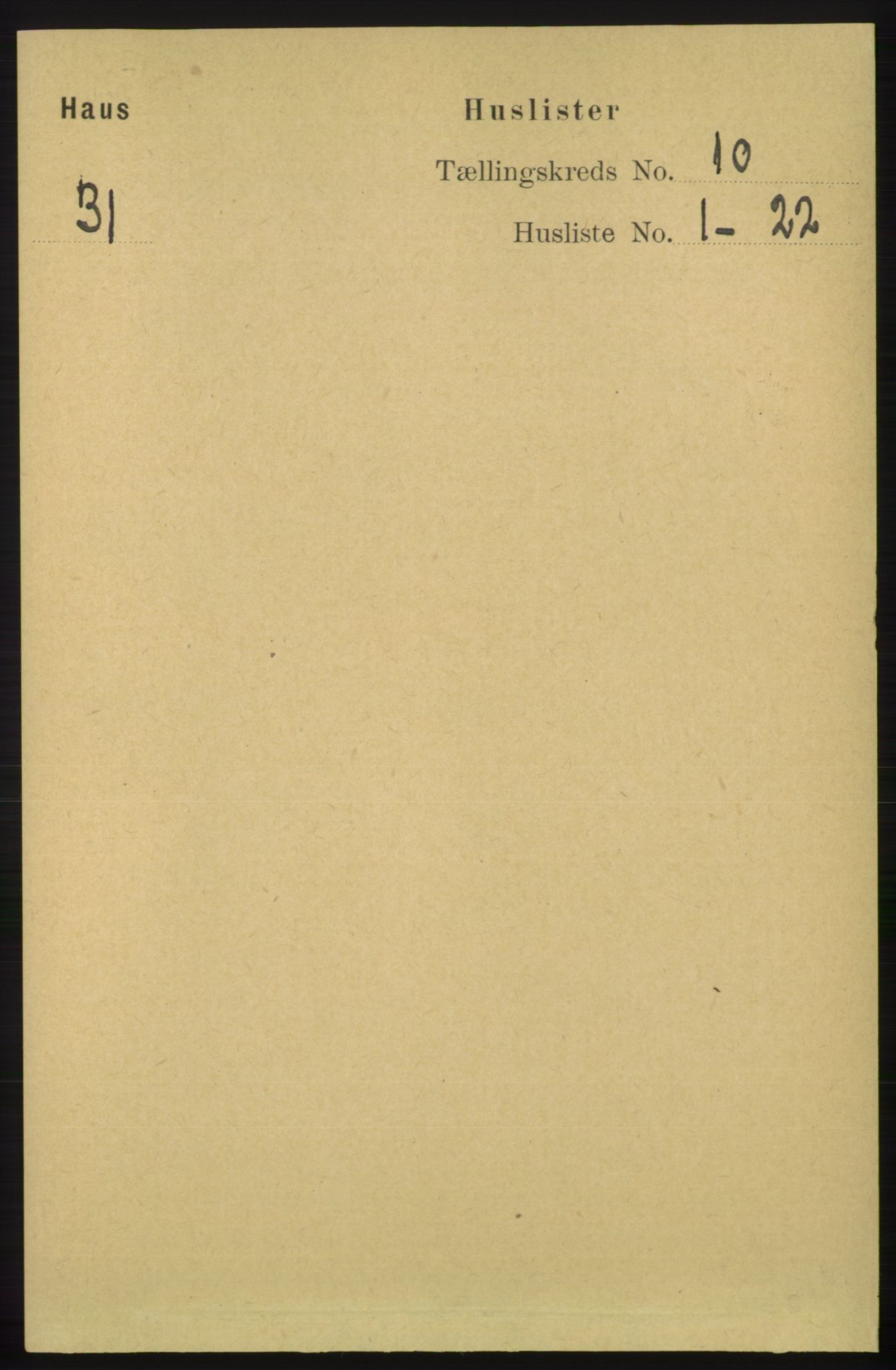 RA, 1891 census for 1250 Haus, 1891, p. 4082