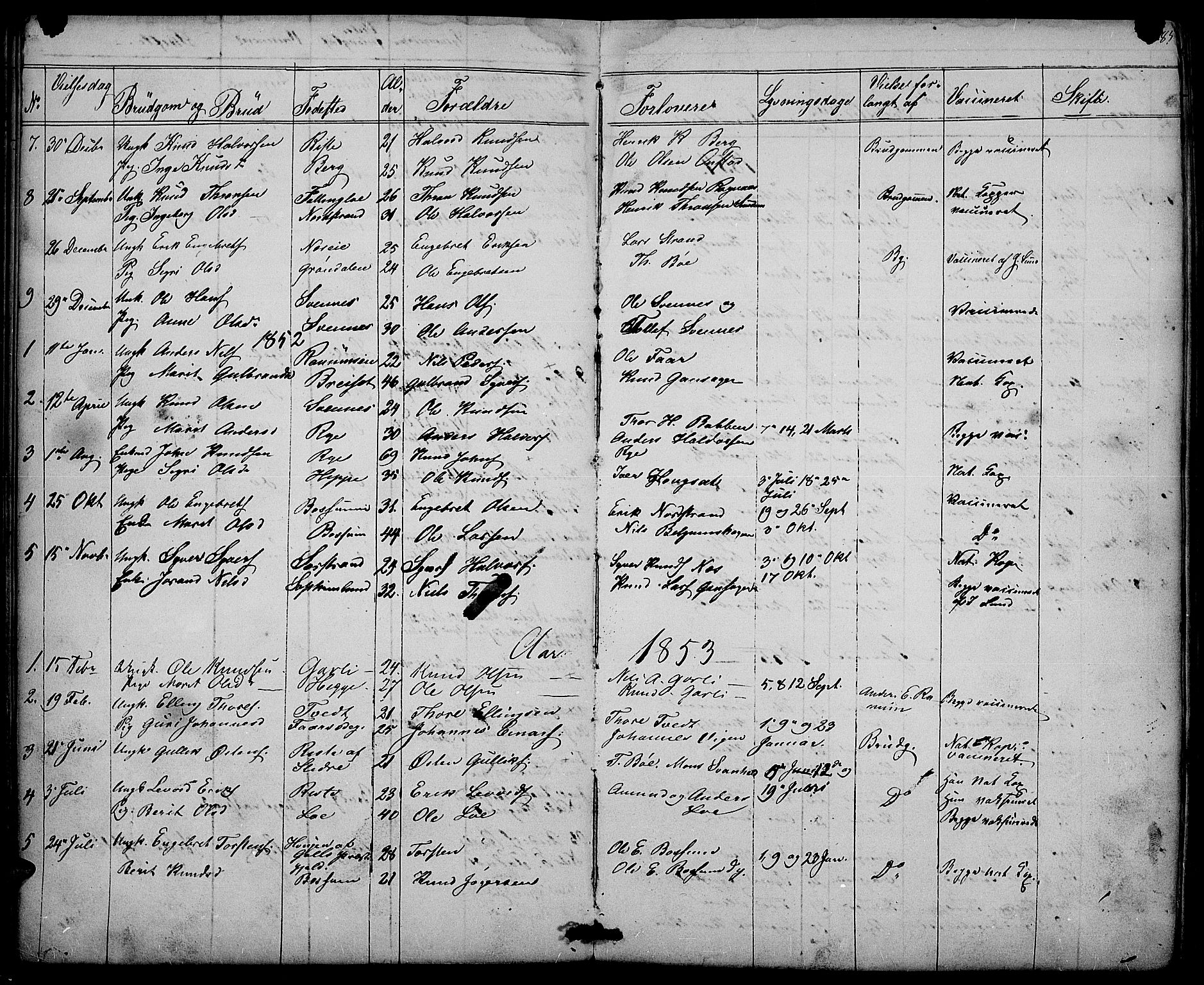Nord-Aurdal prestekontor, SAH/PREST-132/H/Ha/Hab/L0003: Parish register (copy) no. 3, 1842-1882, p. 185