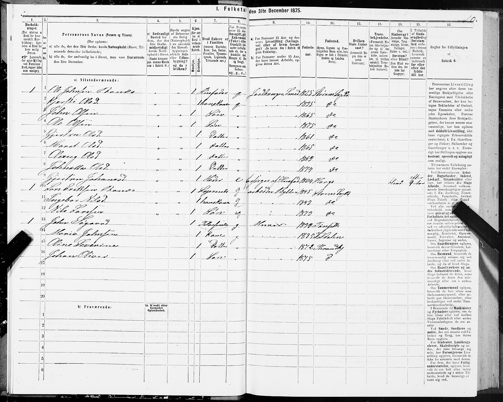 SAT, 1875 census for 1648P Støren, 1875, p. 2010