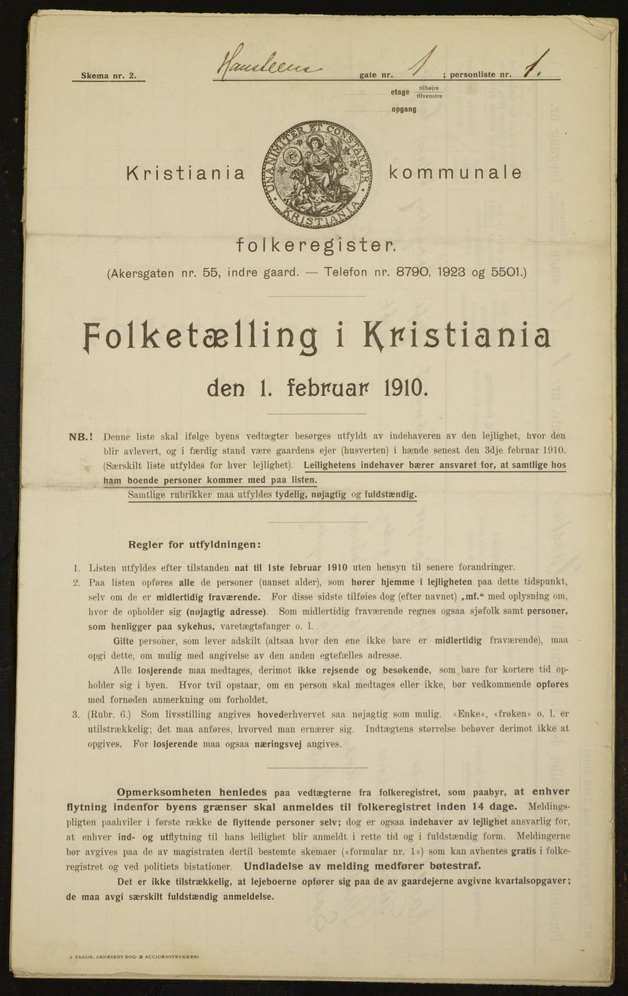 OBA, Municipal Census 1910 for Kristiania, 1910, p. 32584