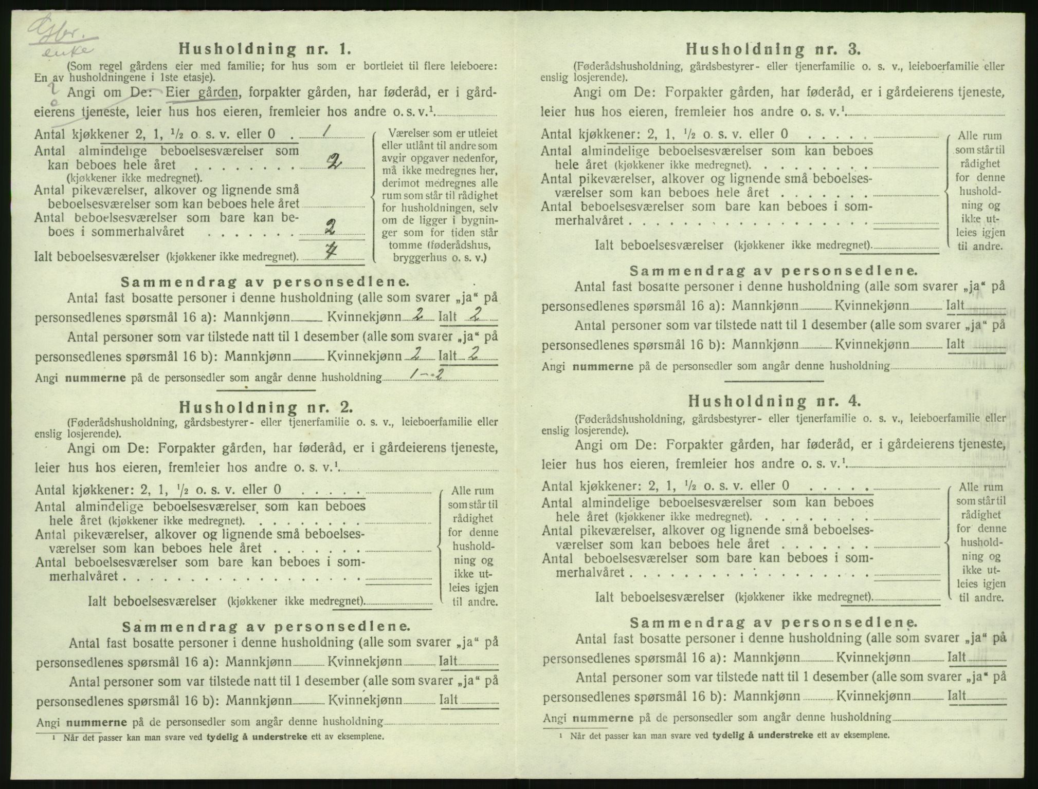 SAK, 1920 census for Vestre Moland, 1920, p. 580