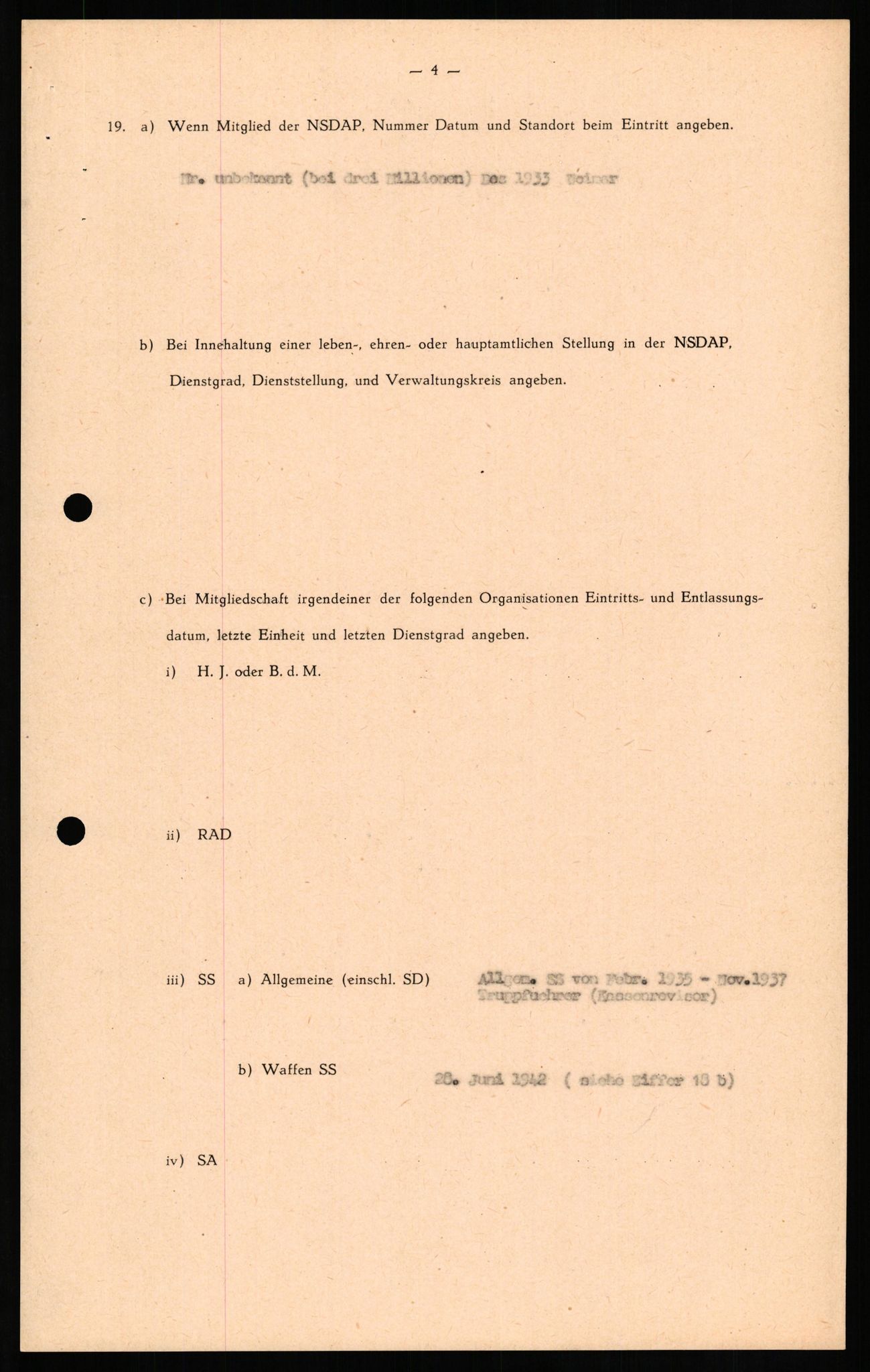 Forsvaret, Forsvarets overkommando II, AV/RA-RAFA-3915/D/Db/L0021: CI Questionaires. Tyske okkupasjonsstyrker i Norge. Tyskere., 1945-1946, p. 335