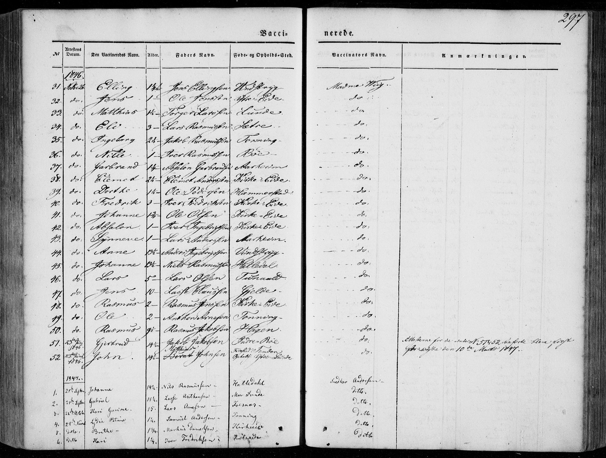 Stryn Sokneprestembete, SAB/A-82501: Parish register (official) no. A 2, 1844-1861, p. 297