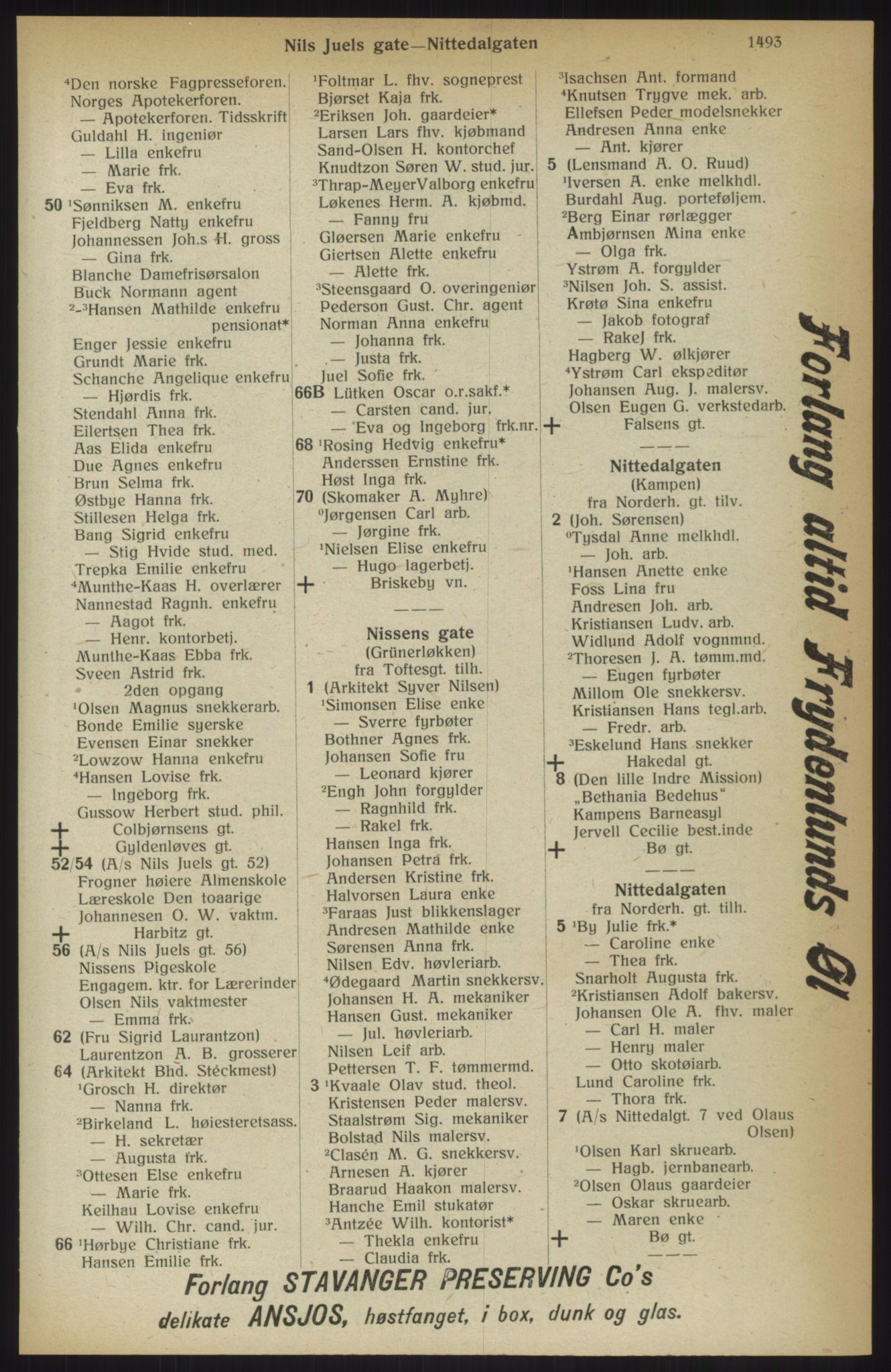 Kristiania/Oslo adressebok, PUBL/-, 1914, p. 1493