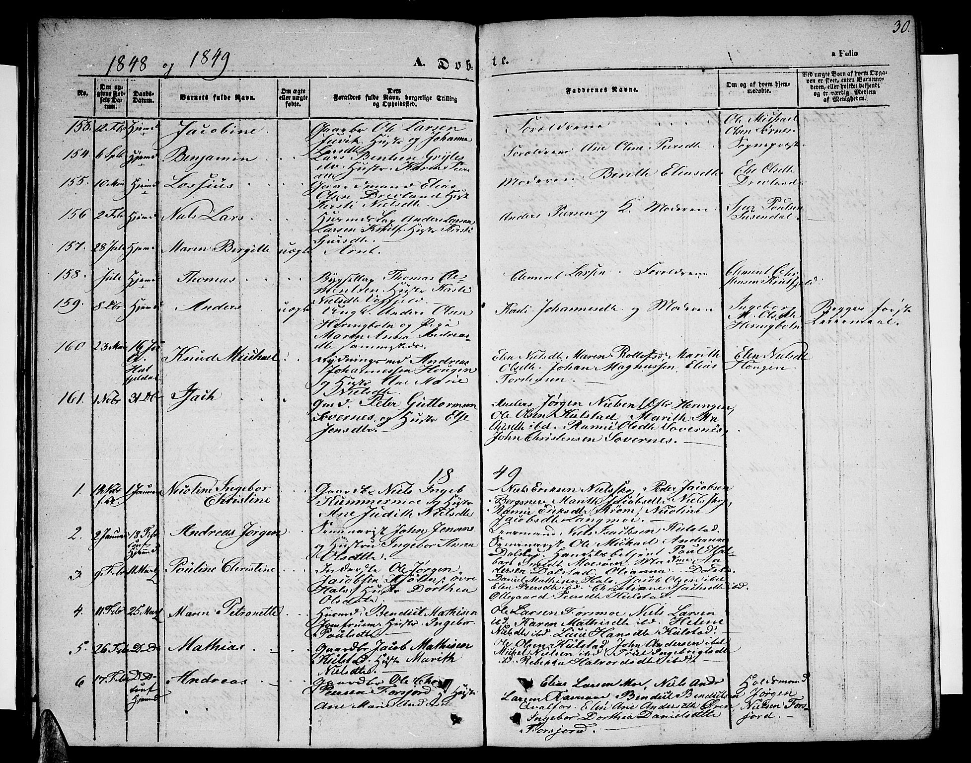Ministerialprotokoller, klokkerbøker og fødselsregistre - Nordland, SAT/A-1459/820/L0300: Parish register (copy) no. 820C02, 1846-1850, p. 30