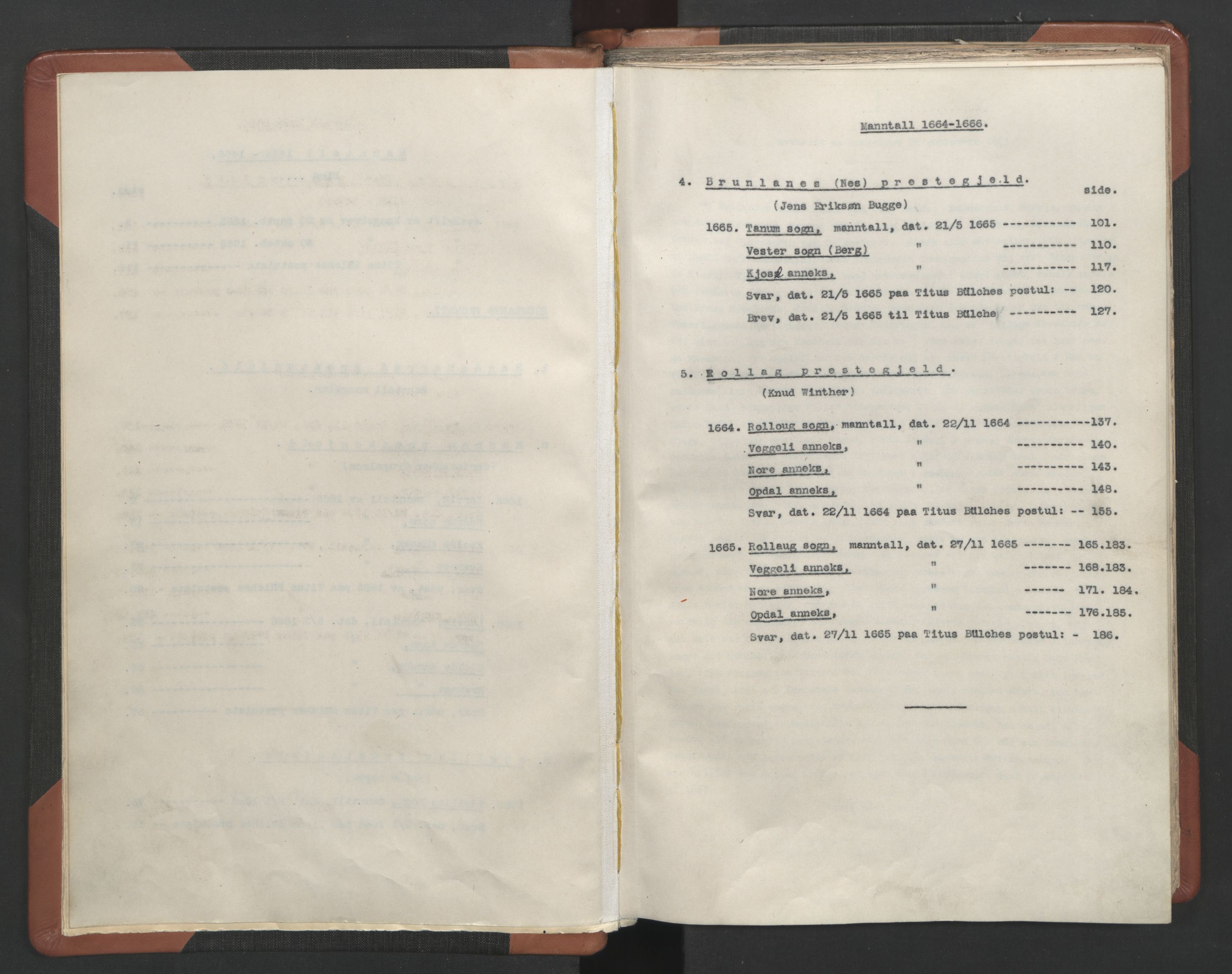 RA, Vicar's Census 1664-1666, no. 11: Brunlanes deanery, 1664-1666