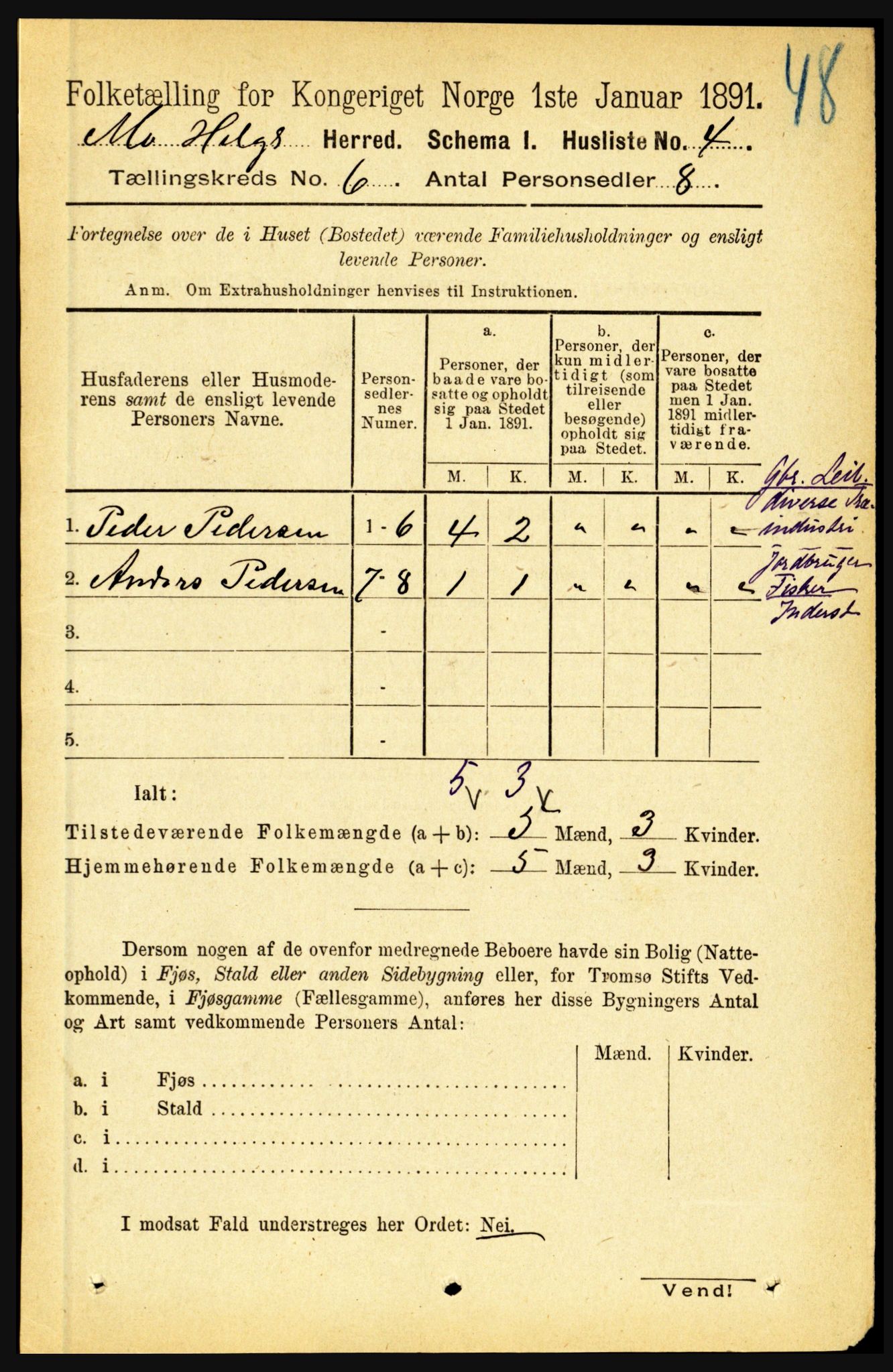 RA, 1891 census for 1833 Mo, 1891, p. 2168