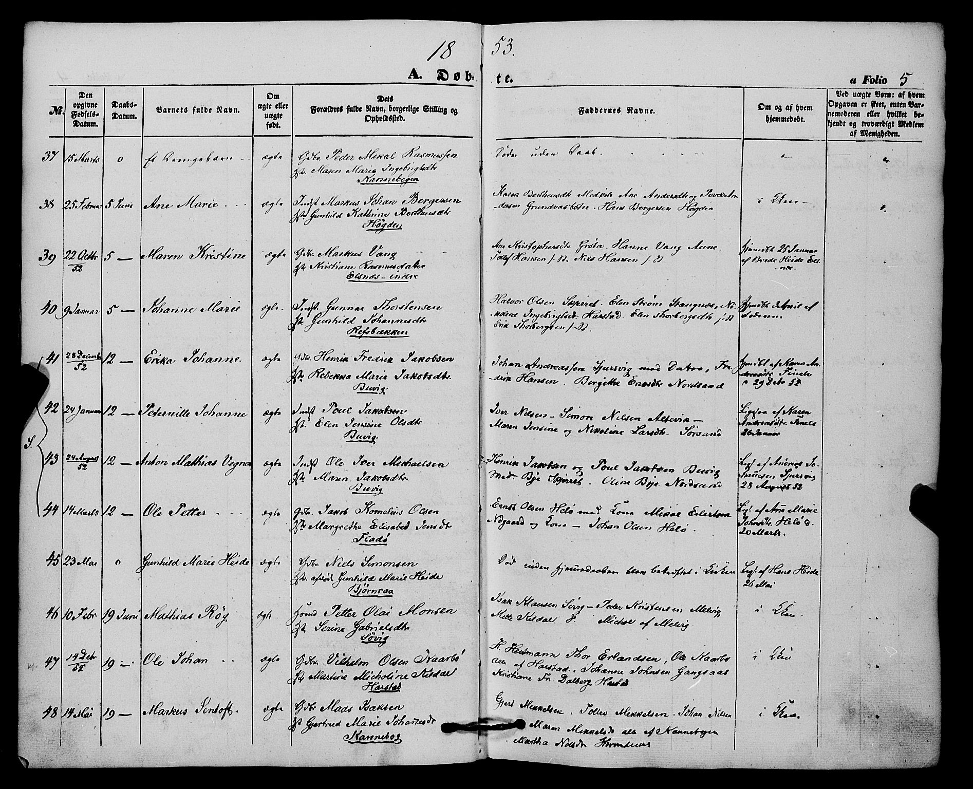 Trondenes sokneprestkontor, SATØ/S-1319/H/Ha/L0011kirke: Parish register (official) no. 11, 1853-1862, p. 5